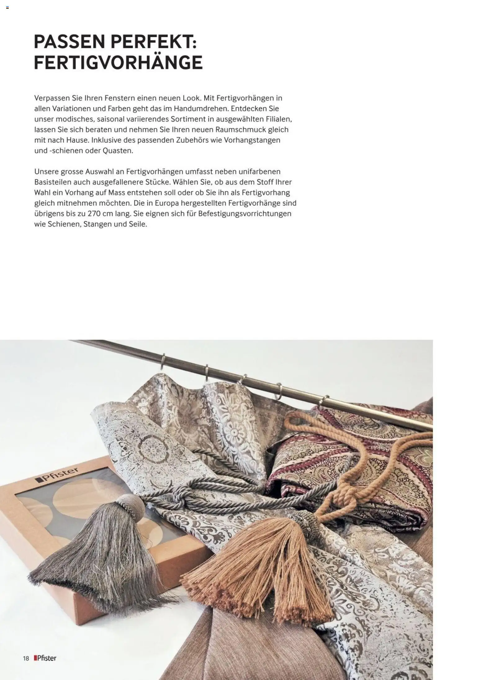 Pfister Aktionen Vose 2018 – gültig ab 12.12.2025 | Seite: 19 | Produkte: Vorhang