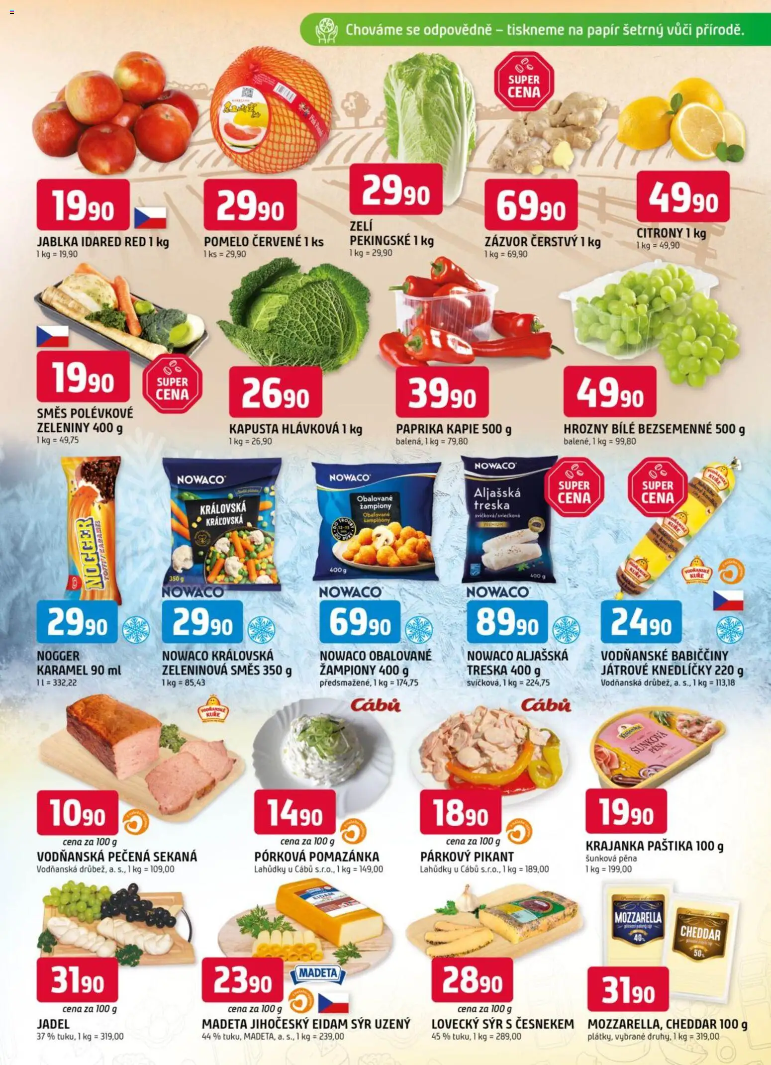 Trefa leták od 14.01.2026 | Strana: 3 | Produkty: Pomelo, Treska, Pomazánka, Zázvor