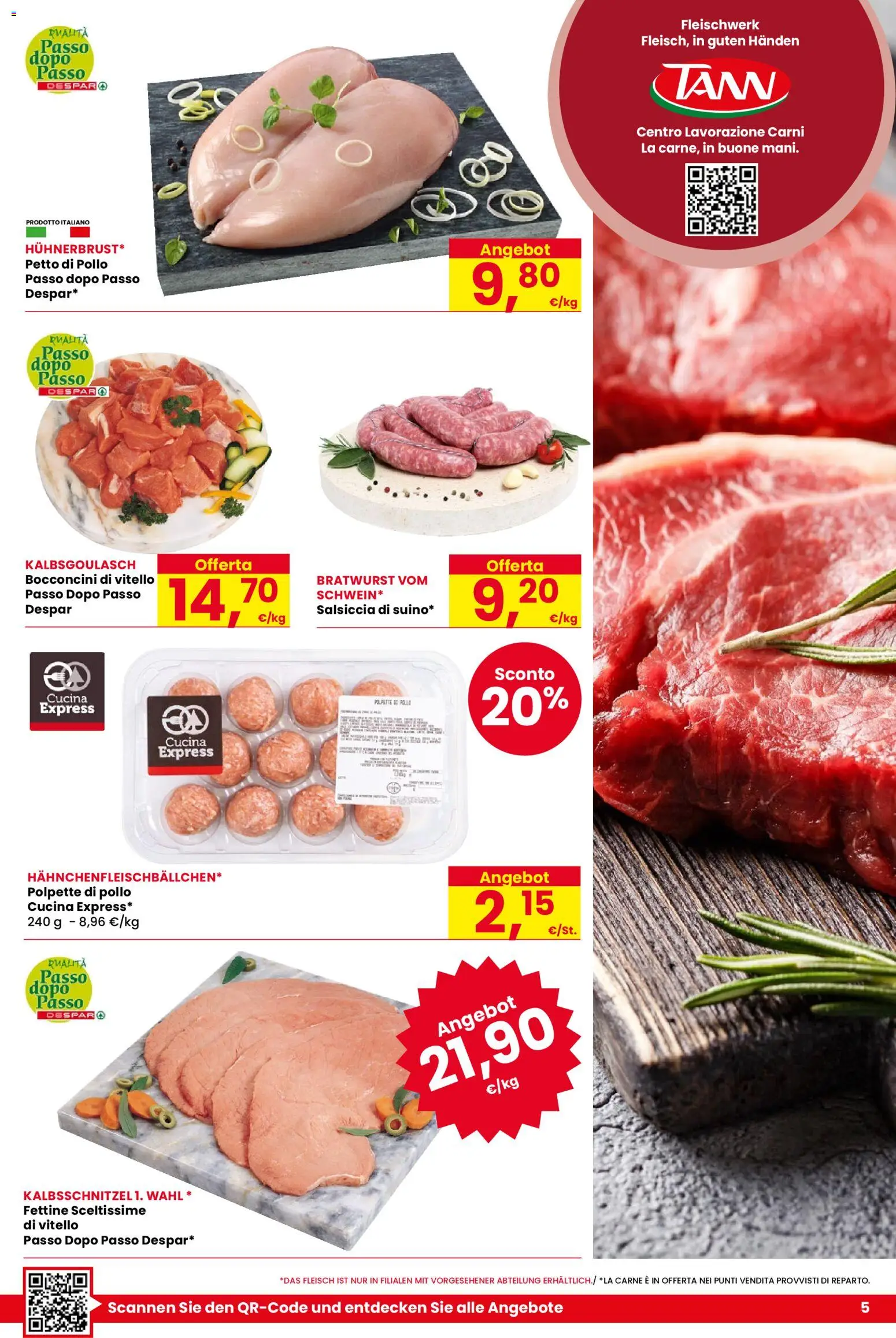 Volantino Despar del 22.01.2026 | Pagina: 5 | Prodotti: Petto di Pollo, Salsiccia, Vitello, Polpette