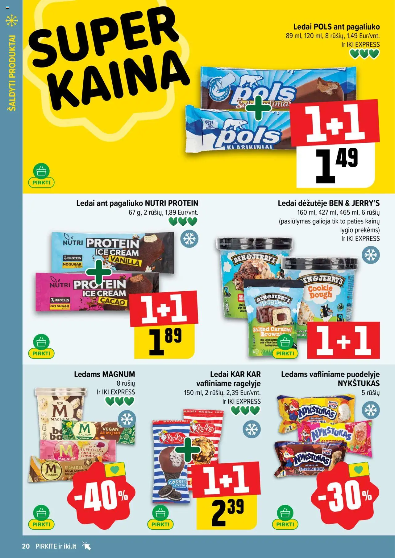 IKI akcijos nuo 08.09.2025 | Puslapis: 20 | Prekių: Ledai