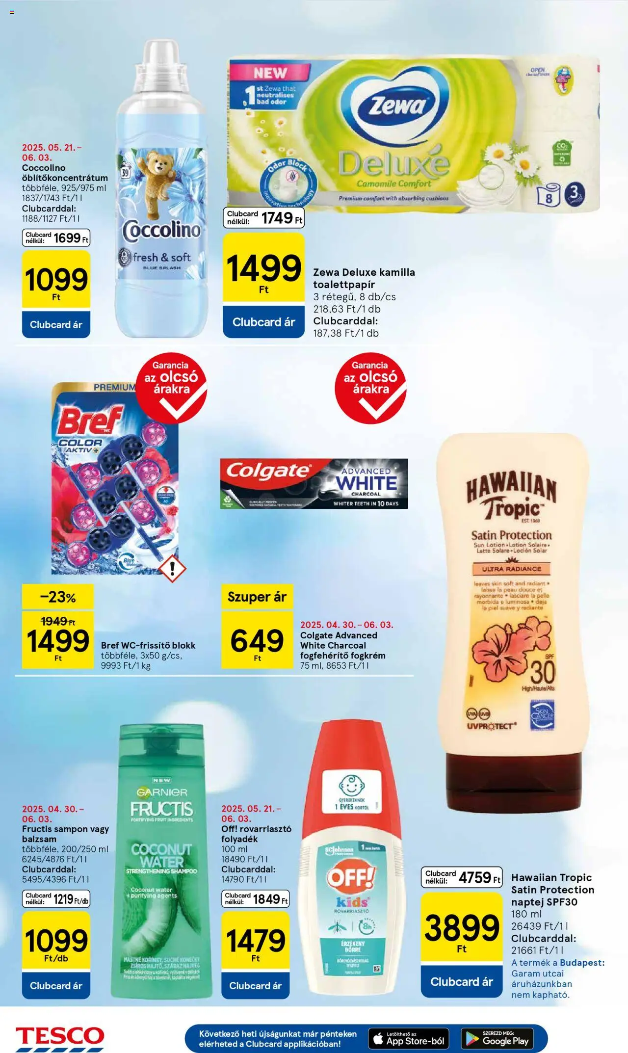 Tesco akciós ujság - amely érvényes a következő dátumtól: 29.05.2025 | Oldal: 6 | Termékek: Coccolino, Naptej, Sampon, Fogkrém
