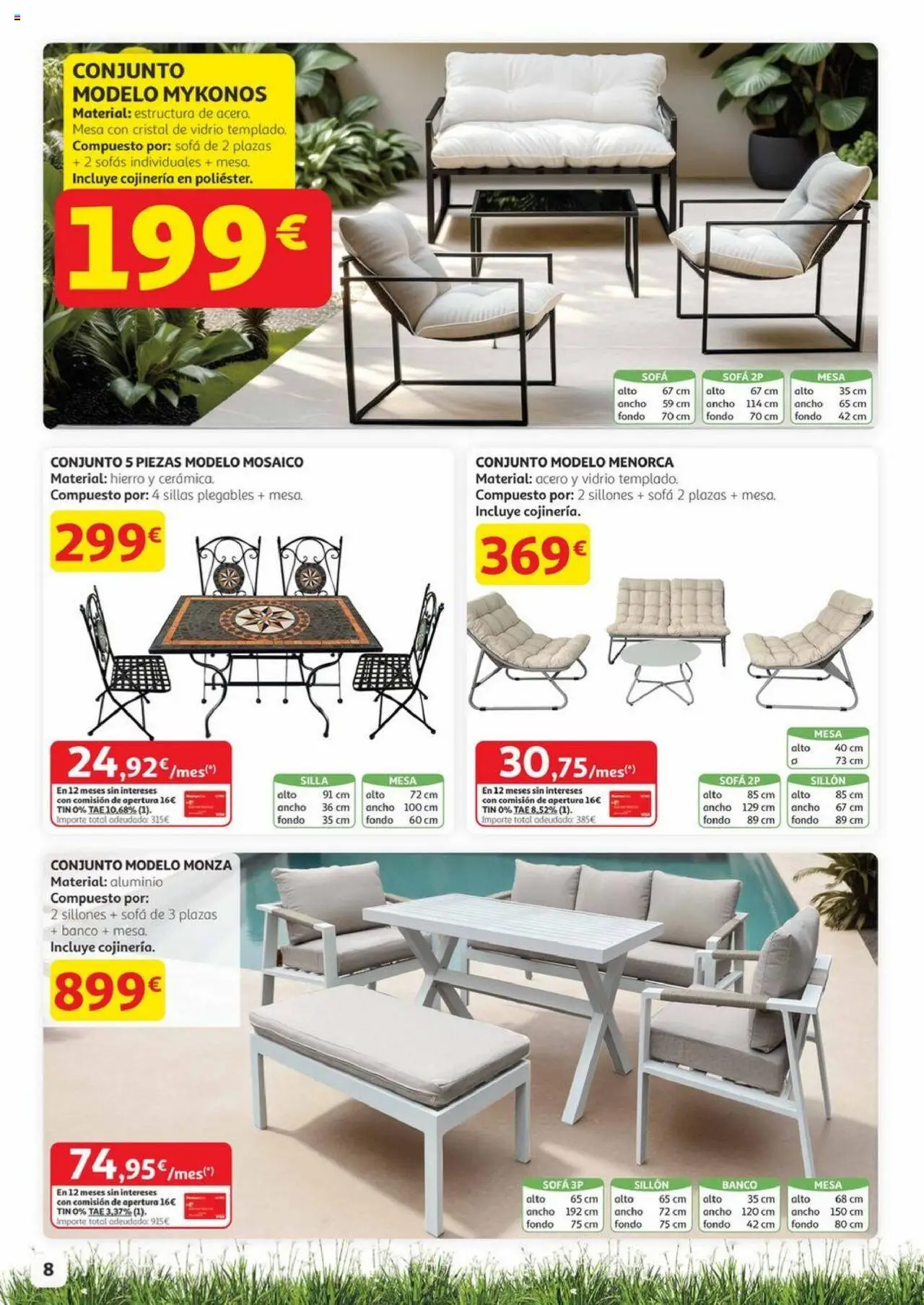 Alcampo - Aire libre │ válido desde el 29.05.2025 | Página: 8 | Productos: Sofá, Sillón, Mesa, Silla