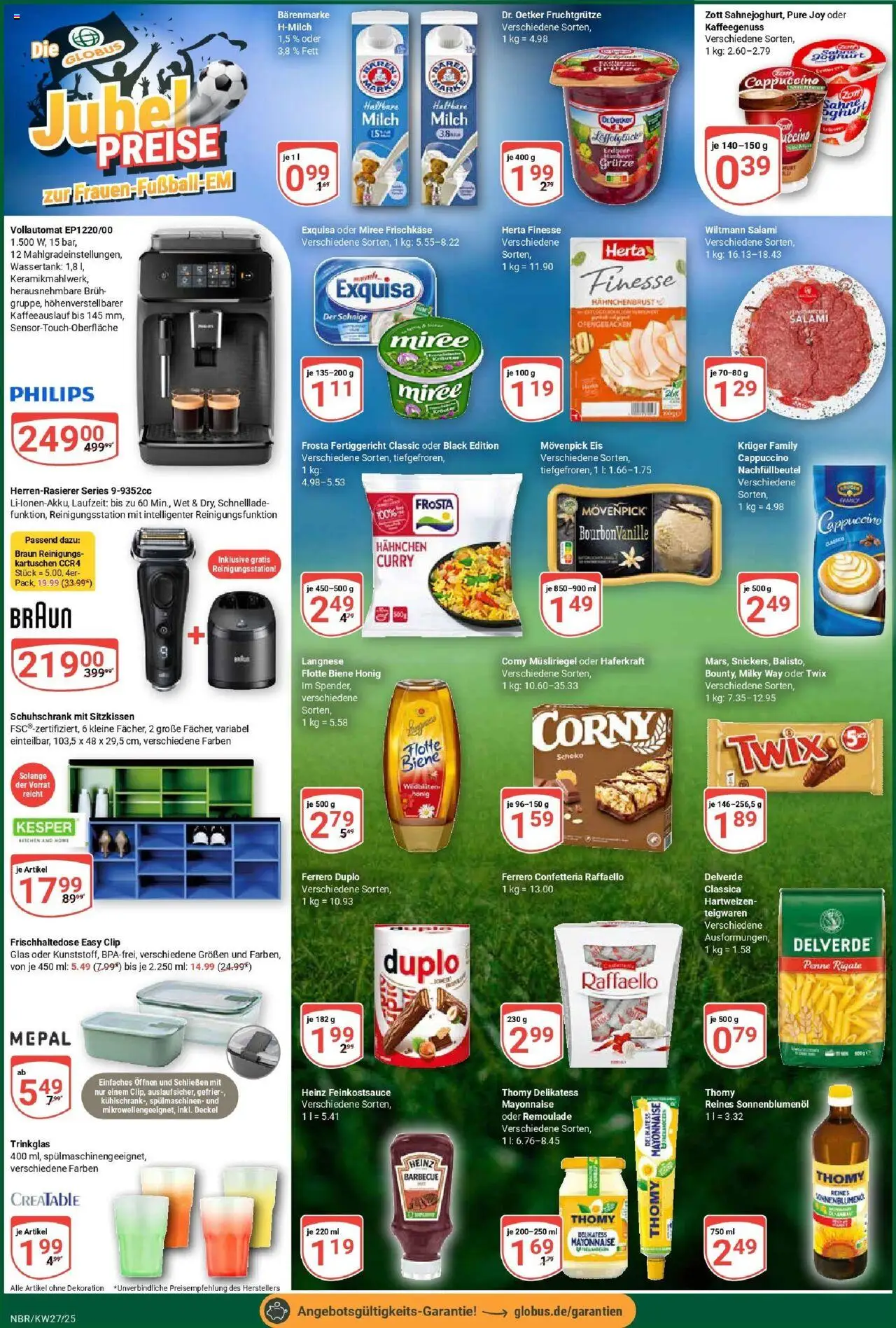 Globus prospekt Neubrandenburg	 - gültig ab dem 29.06.2025 | Seite: 6 | Produkte: Milch, Ferrero duplo, Frosta, Bourbon