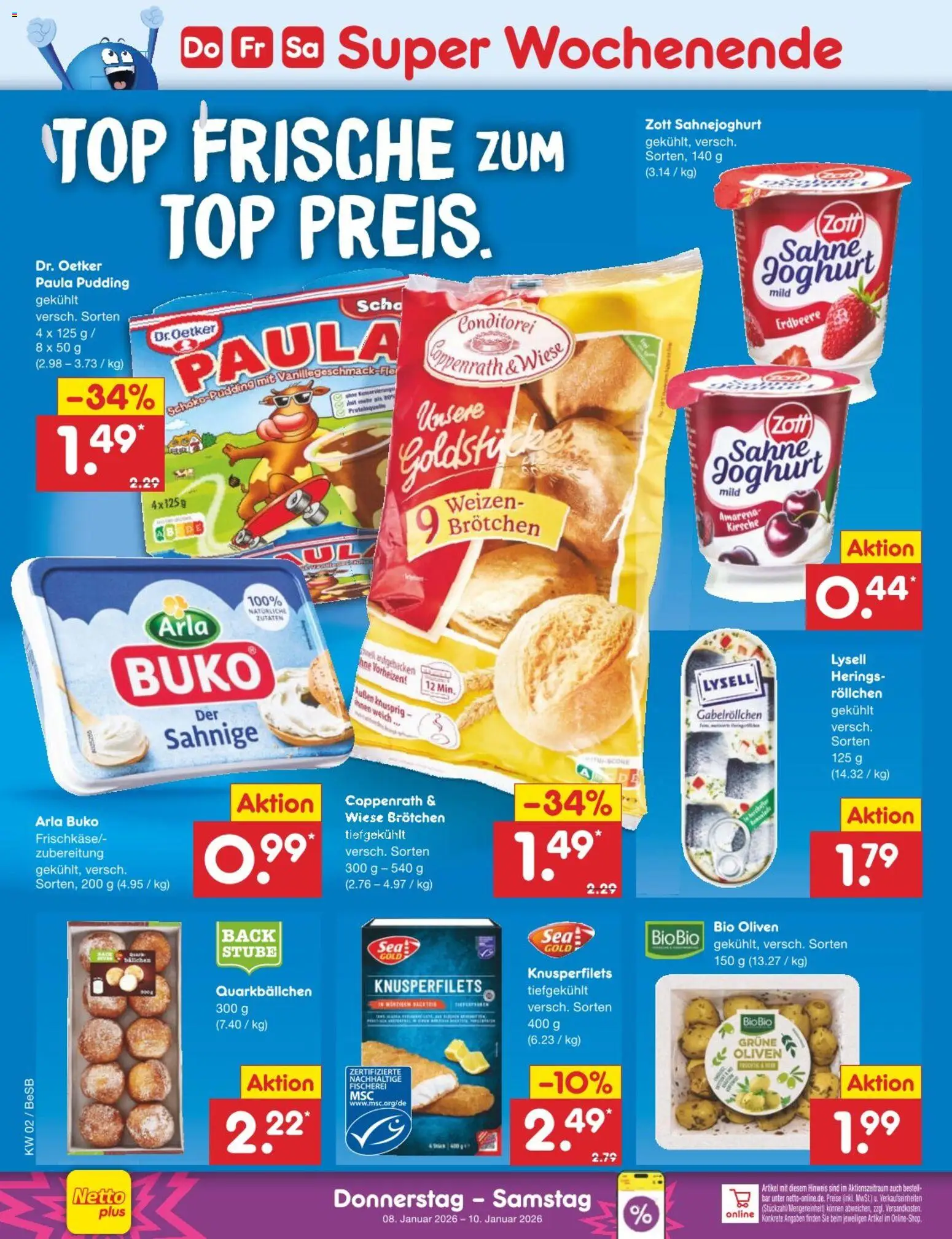 Netto Marken-Discount Prospekt 	 – gültig ab 05.01.2026 | Seite: 44 | Produkte: Top, Pudding, Arla buko, Sahne