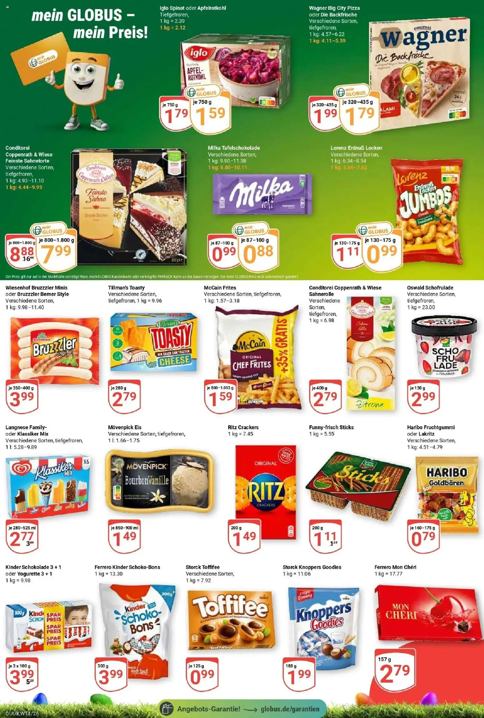 Globus prospekt Duisburg	 – gültig ab 30.03.2026 | Seite: 9 | Produkte: Schokolade, Milka, Pizza, Mon cheri