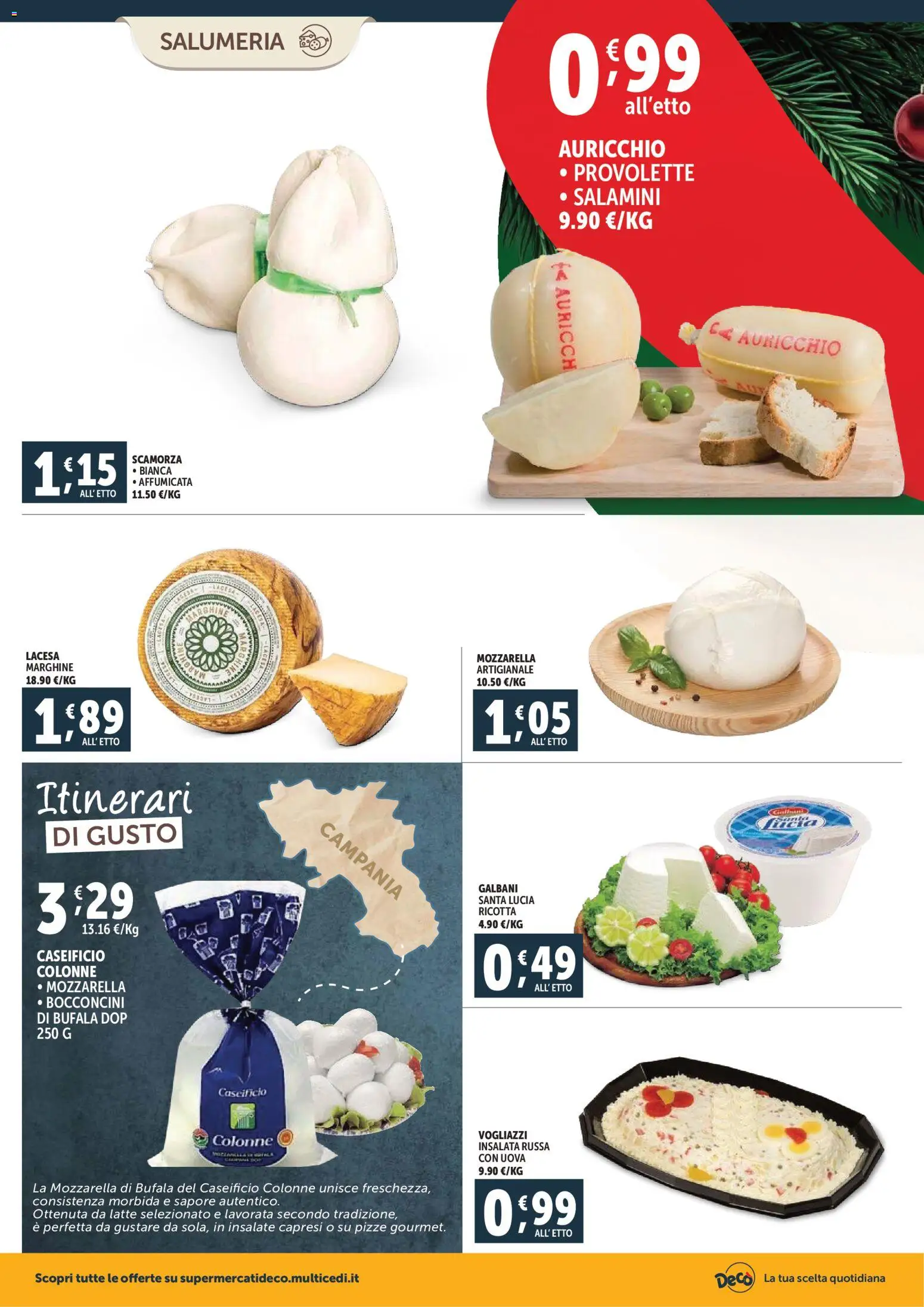 Volantino Decò del 15.12.2025 | Pagina: 8 | Prodotti: Uova, Insalata, Mozzarella, Latte