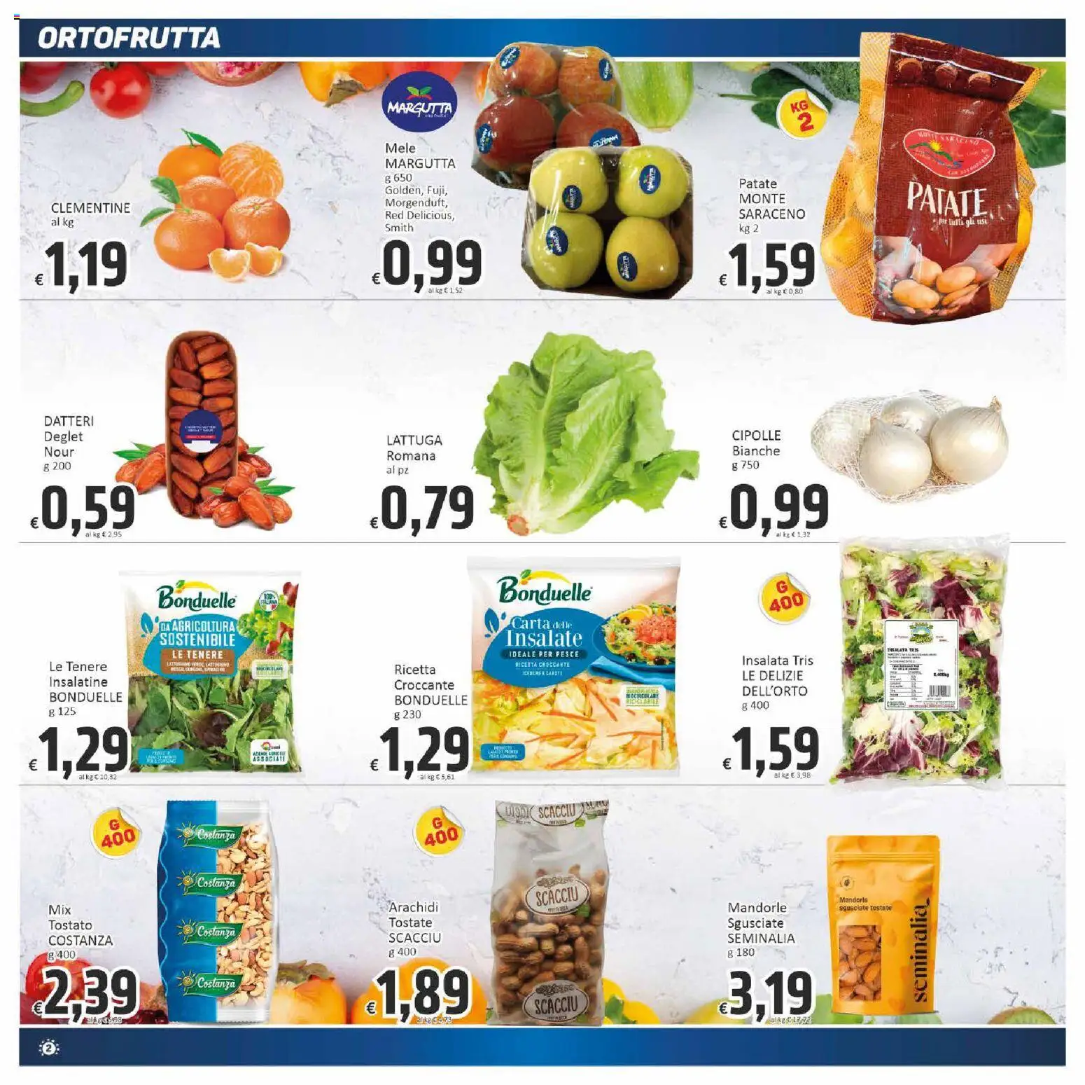 Volantino Paghi Poco del 07.01.2026 | Pagina: 2 | Prodotti: Mele, Pesce, Insalata, Patate