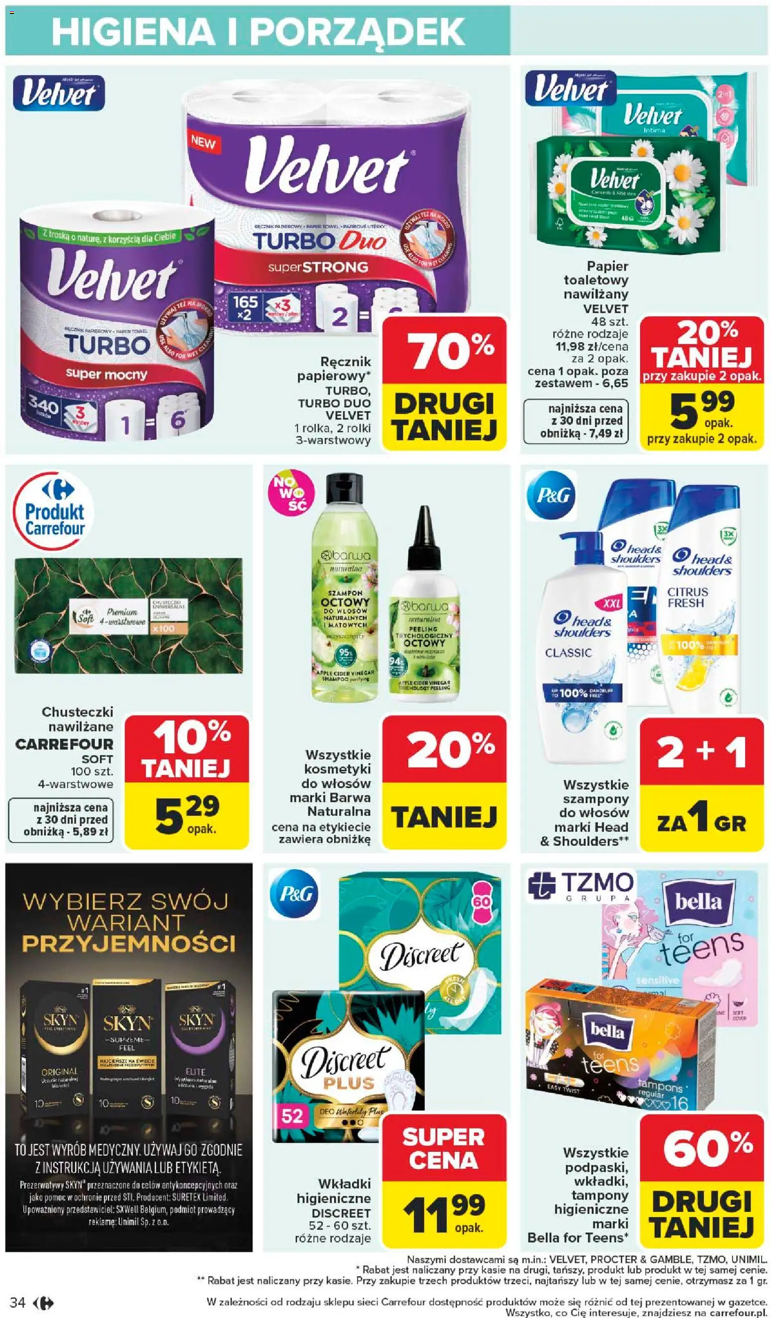 Carrefour gazetka od 27.04.2026 | Strona: 36 | Produkty: Prezerwatywy, Tampony, Kosmetyki, Szampon