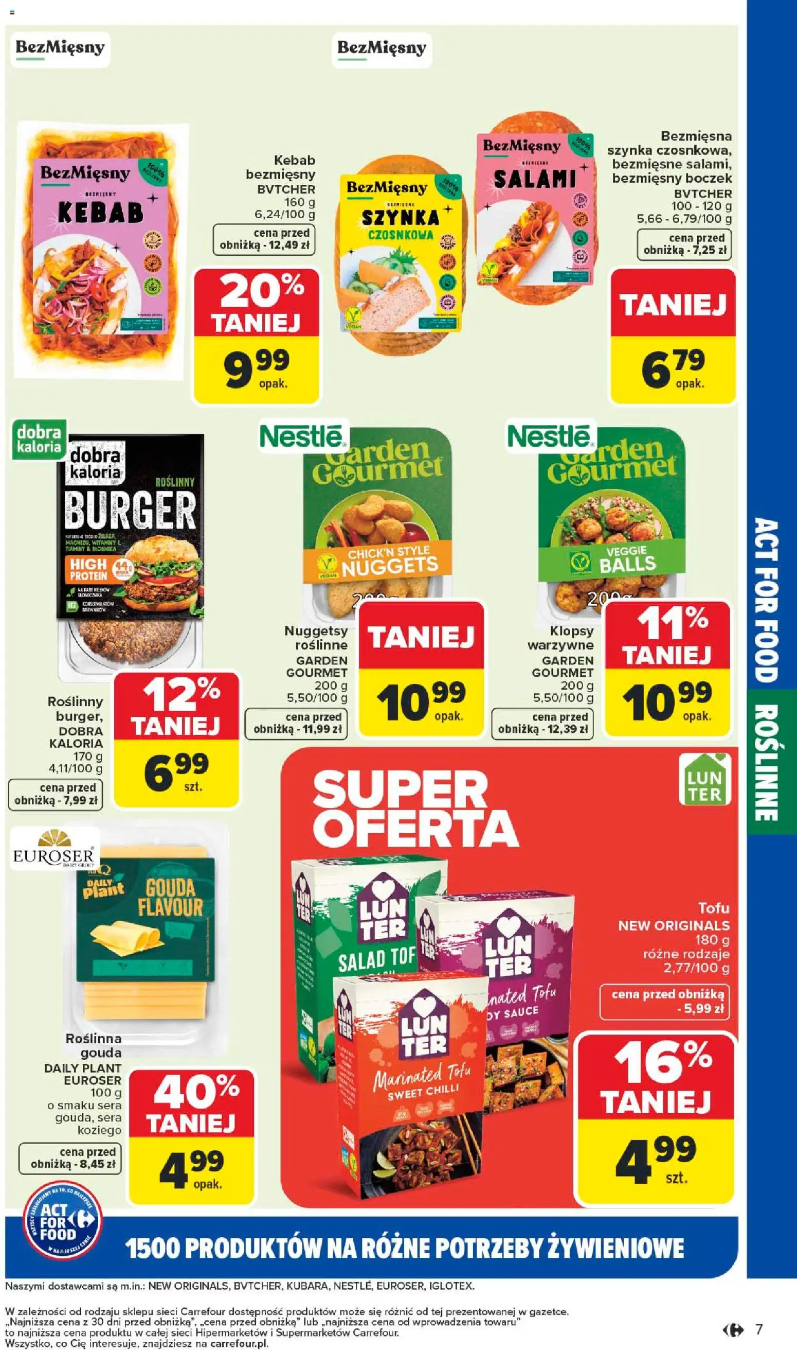 Carrefour Gazetka - Act for food od 05.01.2026 | Strona: 7 | Produkty: Szynka, Tofu, Salami, Nuggets