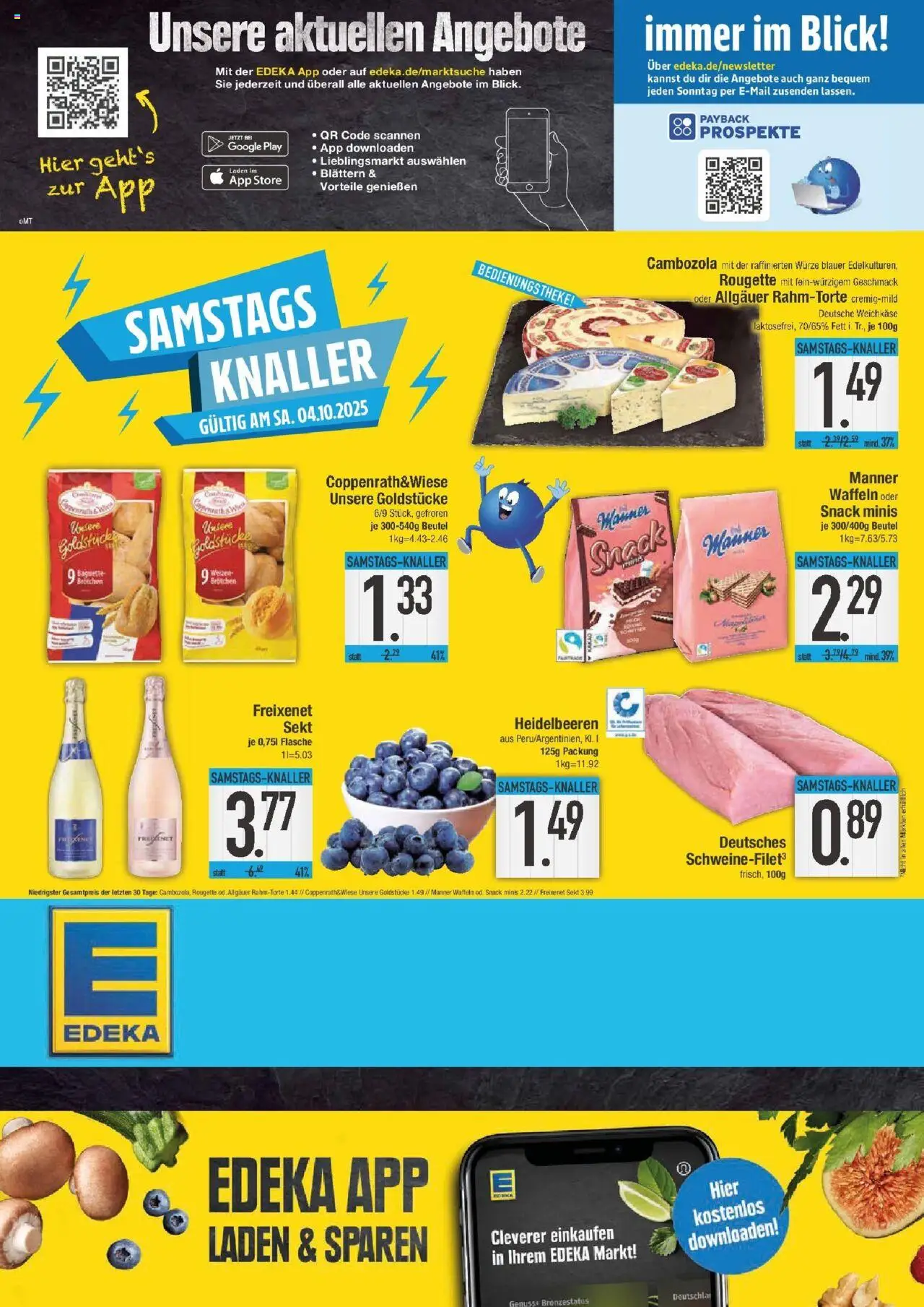 Edeka prospekt Straubing	 – gültig ab 28.09.2025 | Seite: 20 | Produkte: Freixenet, Sekt, Baguette, Heidelbeeren