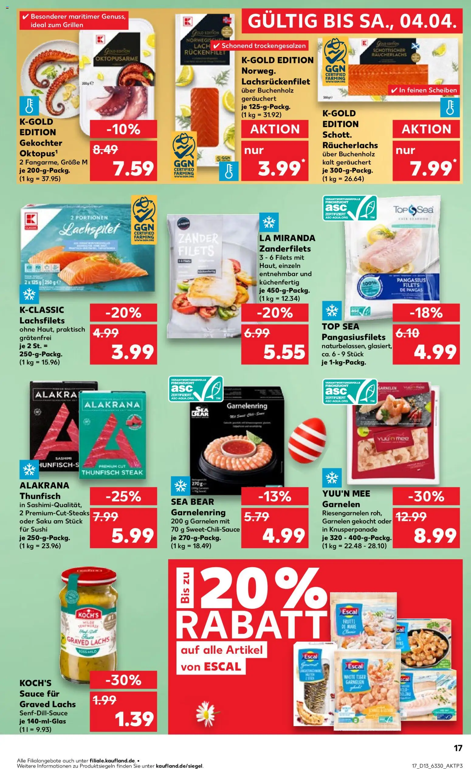 Kaufland Prospekt Hamburg	 – gültig ab 26.03.2026 | Seite: 17 | Produkte: Lachs, Räucherlachs, Tiger garnelen, Steak