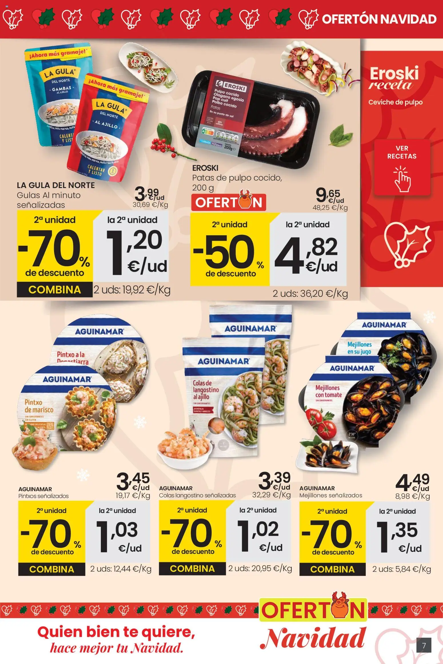 Eroski - Navidad │ válido desde el 18.12.2025 | Página: 7 | Productos: Jugo, Té, Langostino