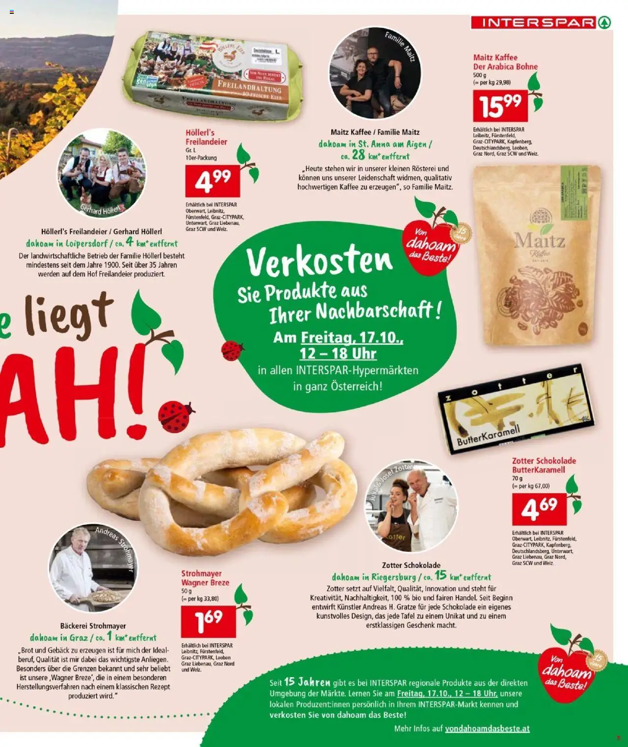 Interspar Flugblatt - Burgenland gültig ab 16.10.2025 | Seite: 10 | Produkte: Bäckerei, Eier, Kaffee, Schokolade