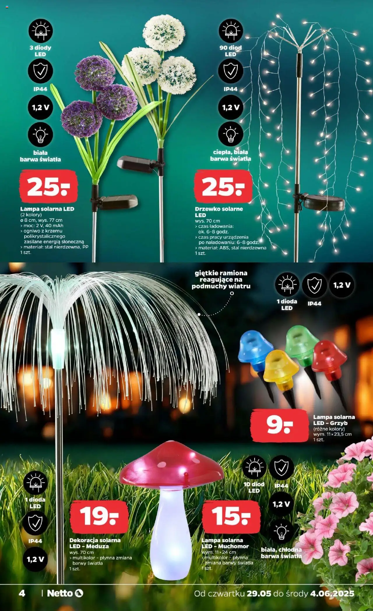 Netto gazetka - Non Food od 29.05.2025 | Strona: 4 | Produkty: Lampa solarna, Lampa