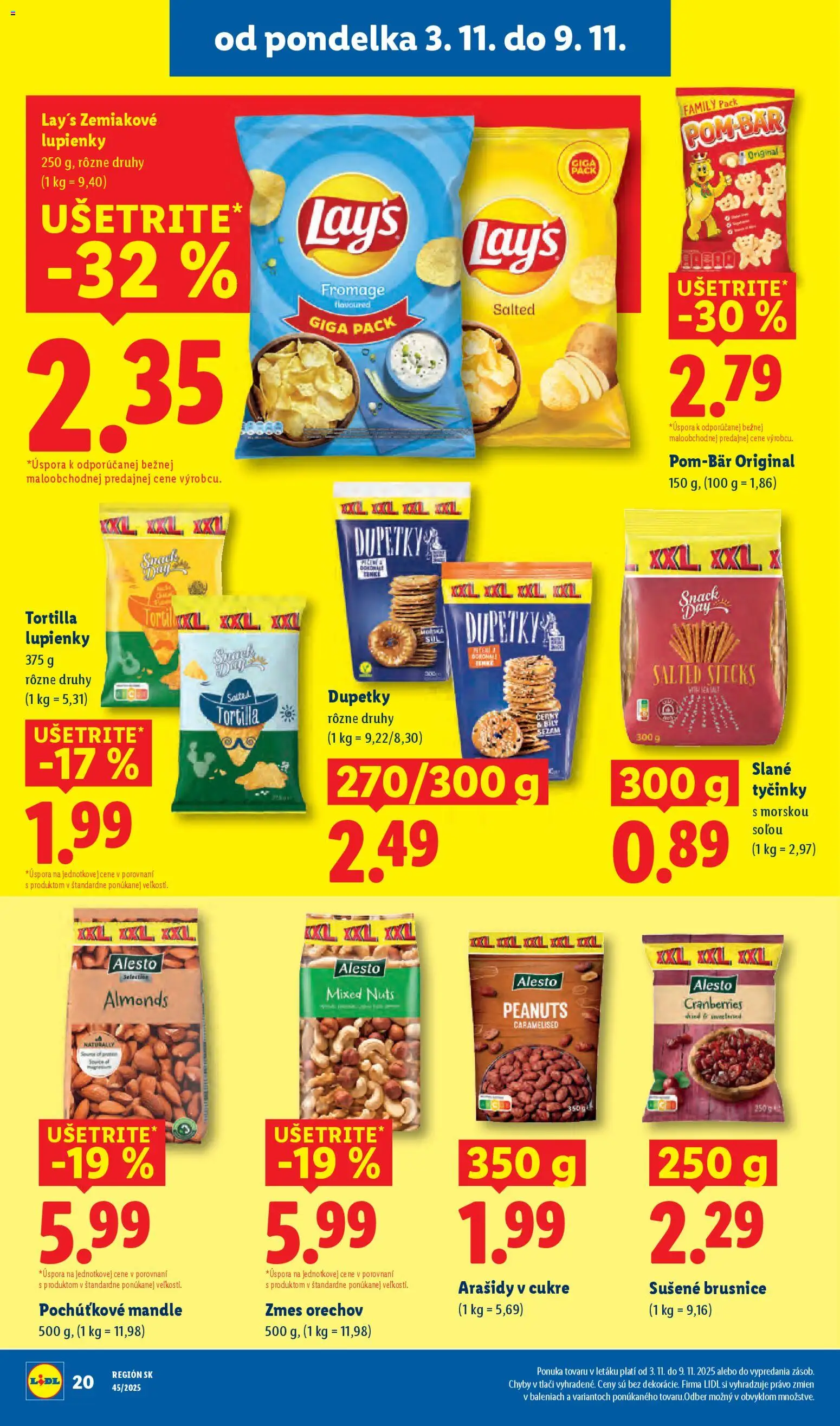 Nové Lidl akcie – leták je platný od 03.11.2025 | Strana: 27 | Produkty: Tortilla, Arašidy, Mandle