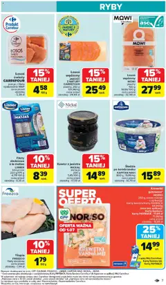 Carrefour Gazetka od 30.06.2025 | Strona: 9 | Produkty: Łosoś wędzony, Krewetki, Ryby, Kawior