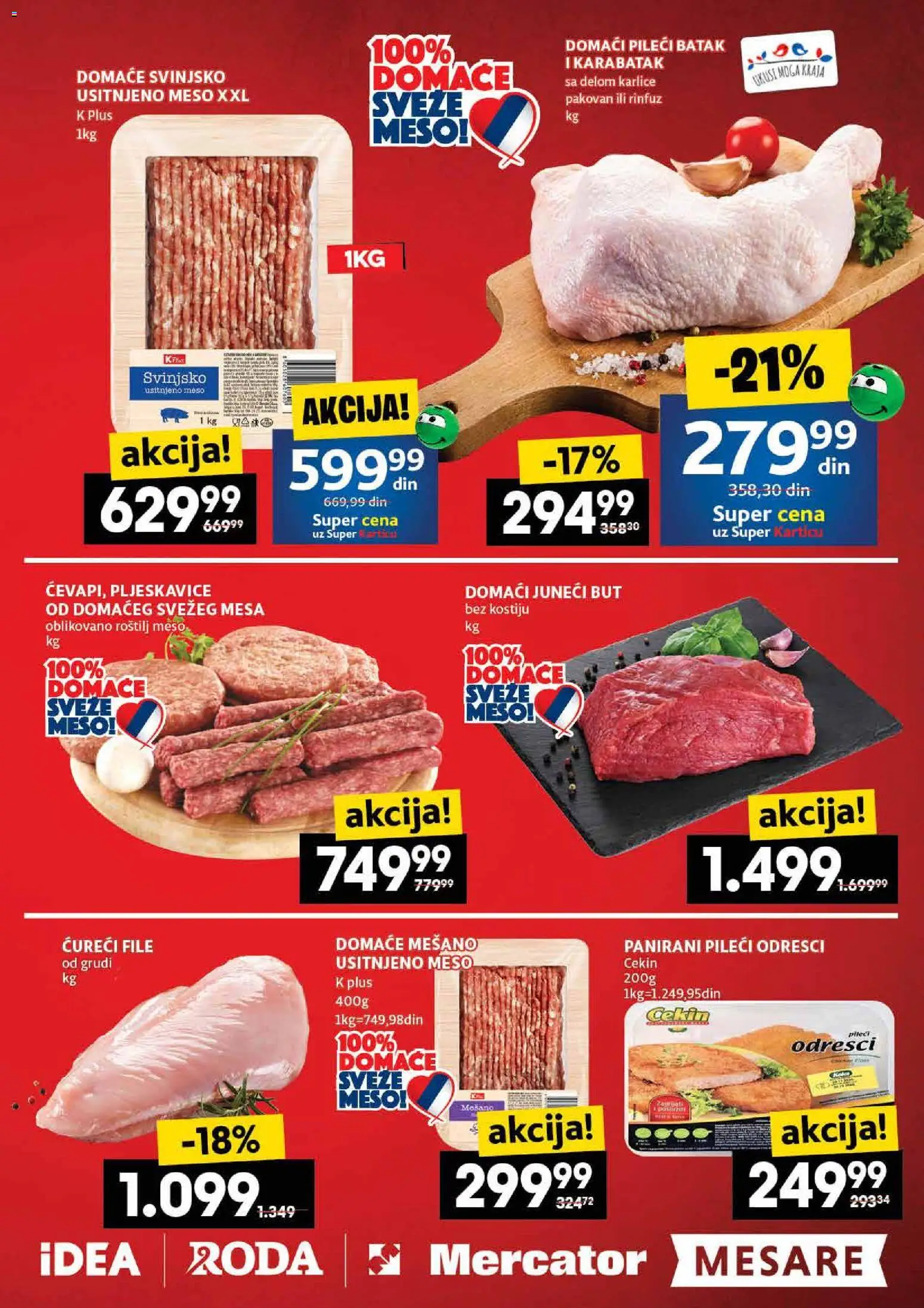 Idea katalog - važi od 20.11.2025 | Strana: 5 | Proizvode: Pljeskavice, Ćureći file, Roštilj meso, Roštilj