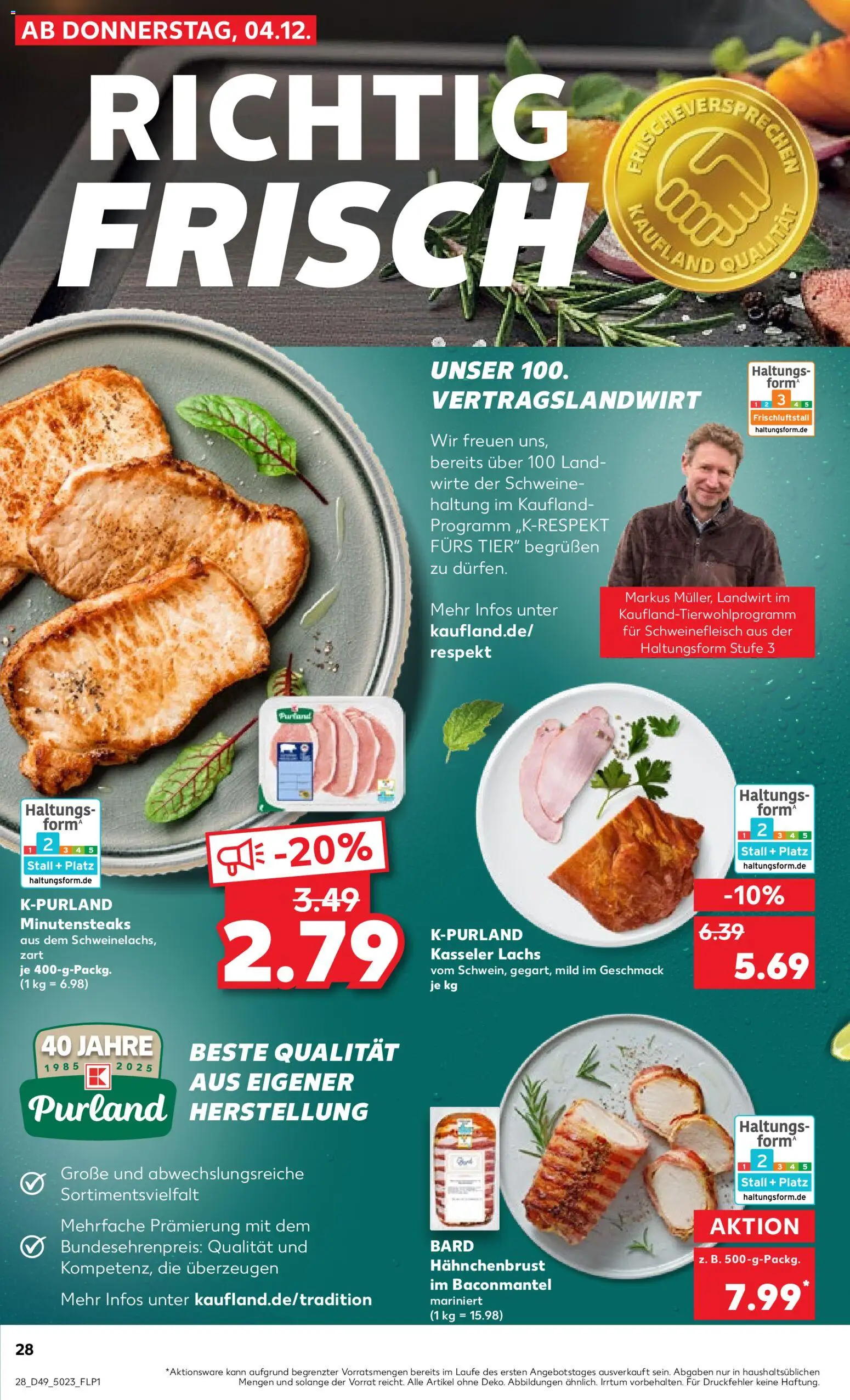 Kaufland prospekt Völklingen	 – gültig ab 04.12.2025 | Seite: 28 | Produkte: Lachs, Schweinefleisch, Steak, Hahnchenbrust