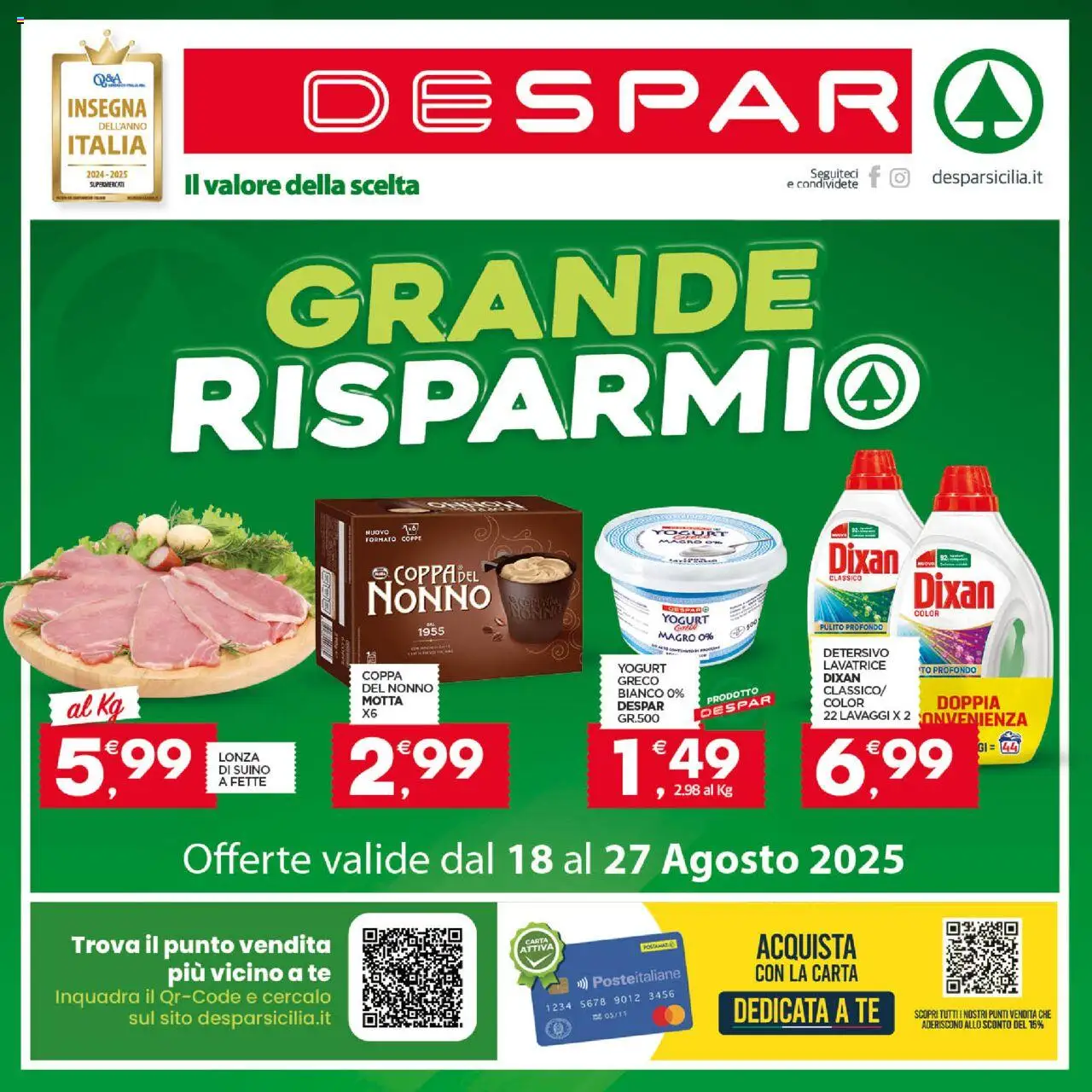 Volantino Despar del 24.08.2025 | Pagina: 21 | Prodotti: Yogurt, Tè, Suino, Lavatrice