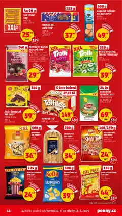 Penny Market leták - Čtvrtečník od 10.07.2025 | Strana: 11 | Produkty: Bramburky, Toffifee, Grissini, Popcorn
