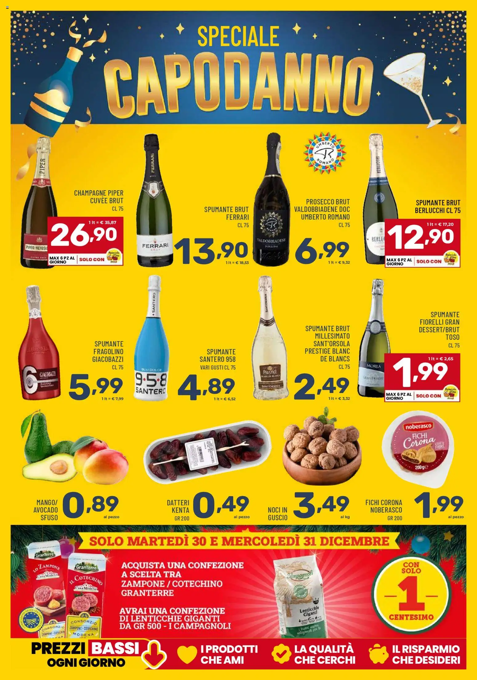 Volantino Il Centesimo del 18.12.2025 | Pagina: 5 | Prodotti: Avocado, Noci, Spumante, Champagne