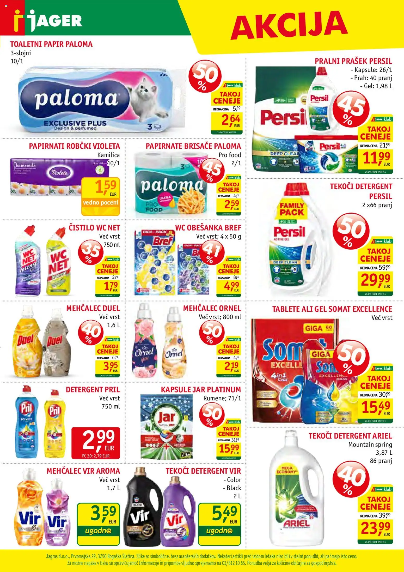 Novi Jager katalog ponudbe – veljaven od 28.01.2026 | Stran: 15 | Izdelki: Prašek, Mehčalec, Papirnate brisače, Detergent