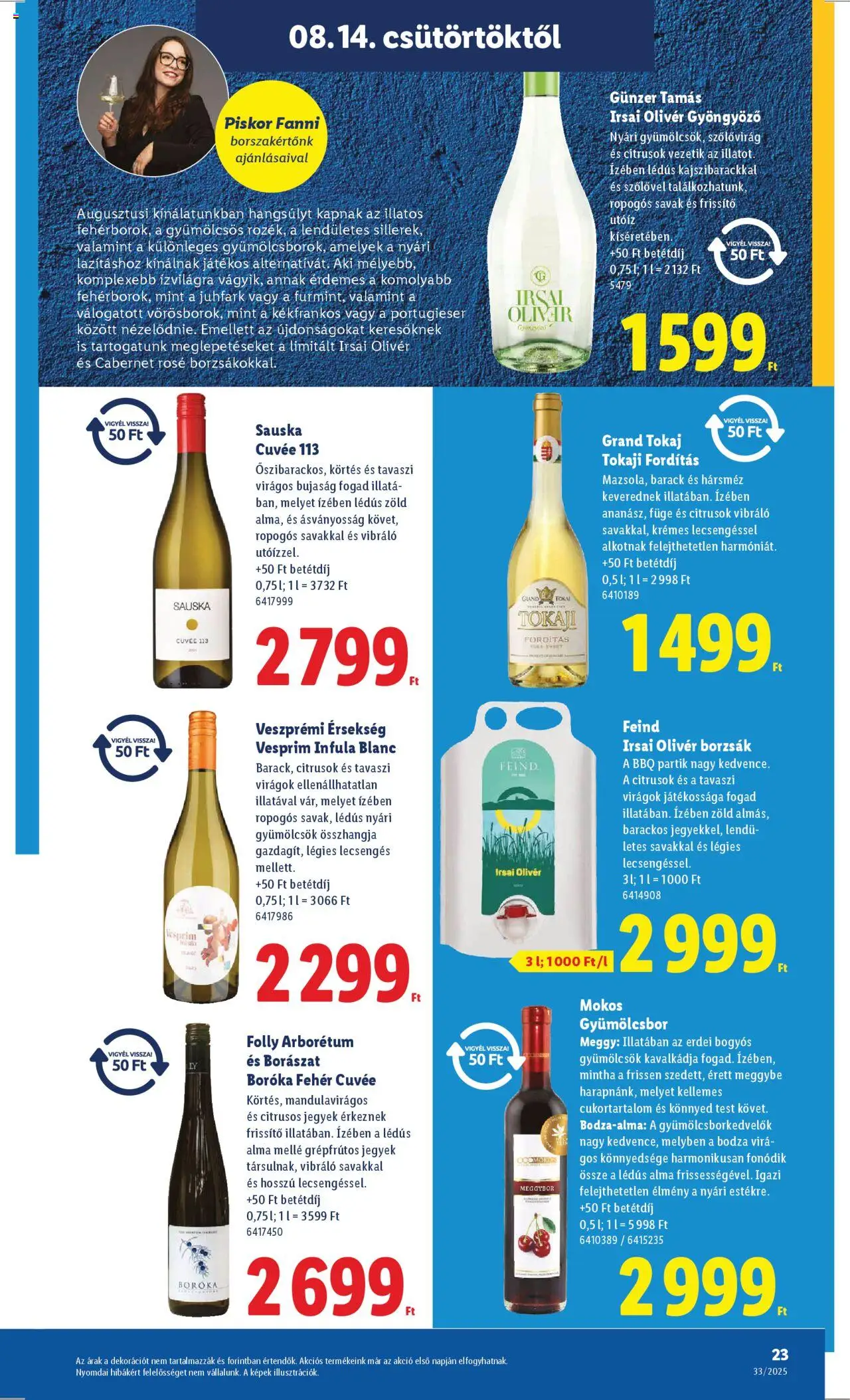 Lidl akciós ujság - amely érvényes a következő dátumtól: 14.08.2025 | Oldal: 23 | Termékek: Virágok, Meggy, Füge, Alma
