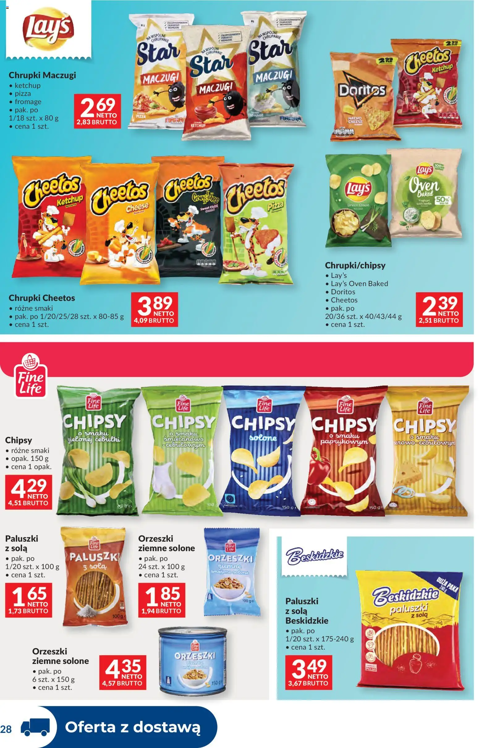 Makro gazetka - Dystrybucja do sklepów od 28.04.2026 | Strona: 28 | Produkty: Chipsy, Ketchup, Chrupki, Paluszki