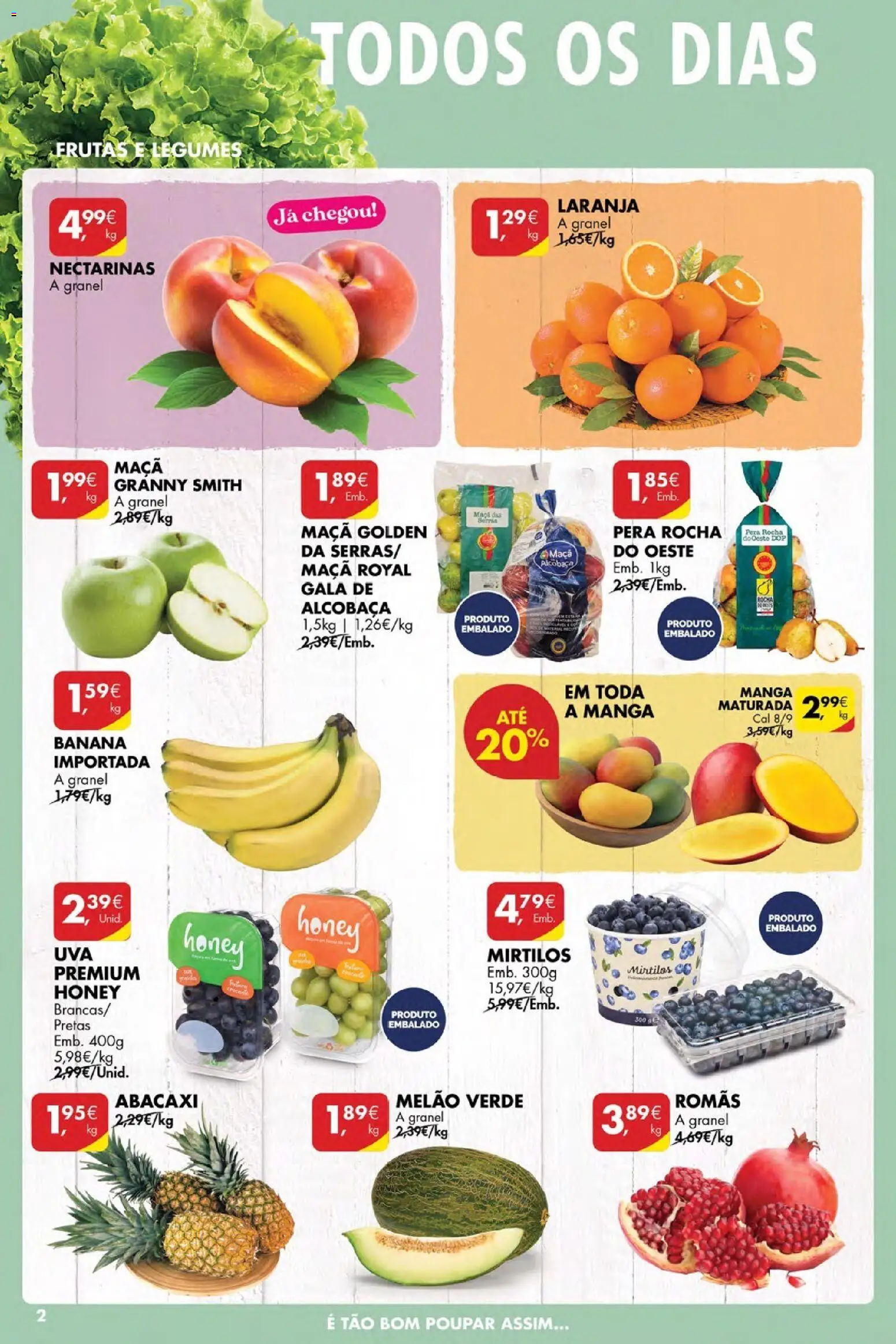 Pingo Doce Poupe Esta Semana Açores │ válido de 26.02.2026 | Página: 2 | Produtos: Banana, Abacaxi, Melão, Mirtilos