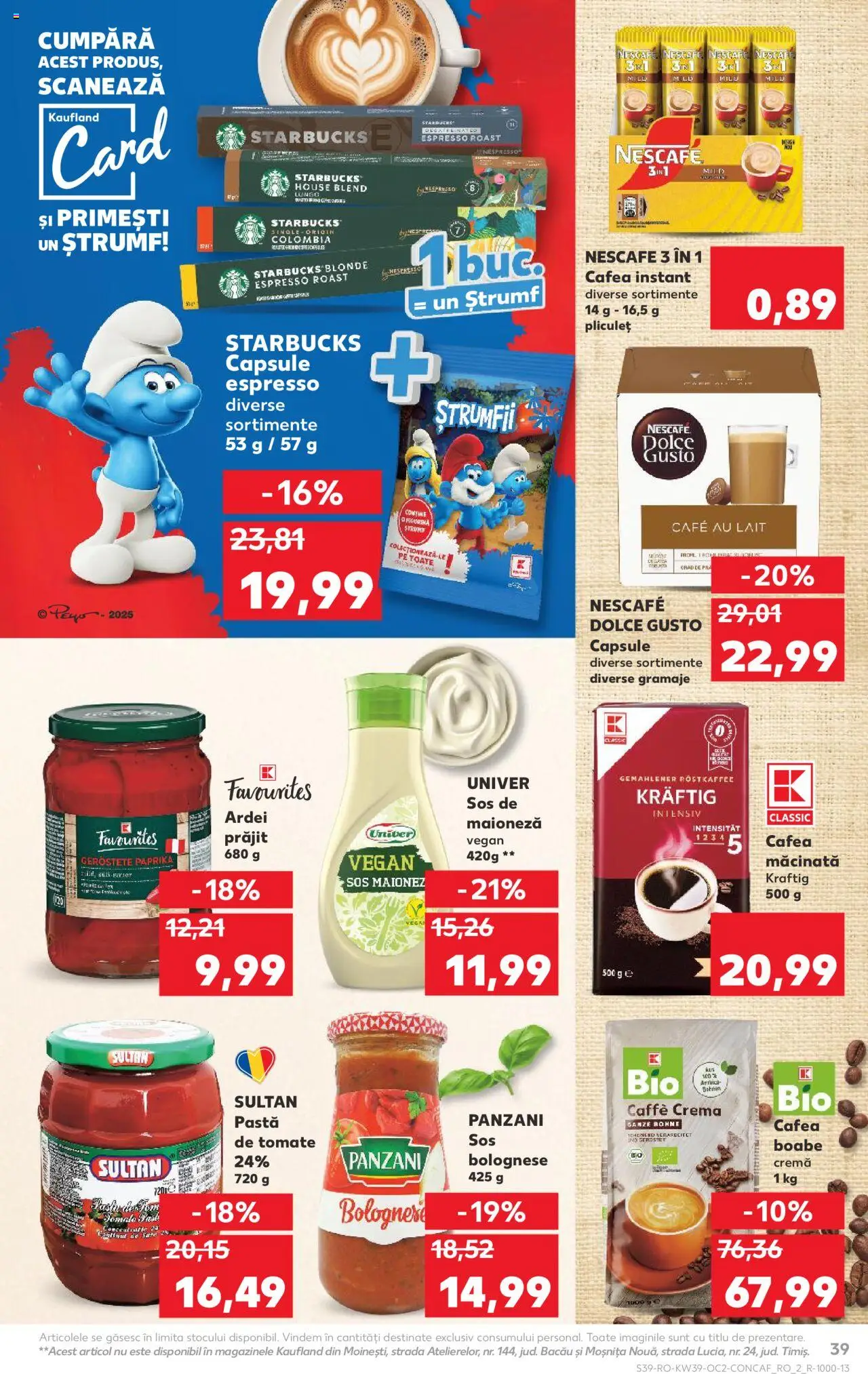 Kaufland RO akciós ujság - amely érvényes a következő dátumtól: 24.09.2025 | Oldal: 39 | Termékek: Dolce Gusto, Nescafé, Vegán