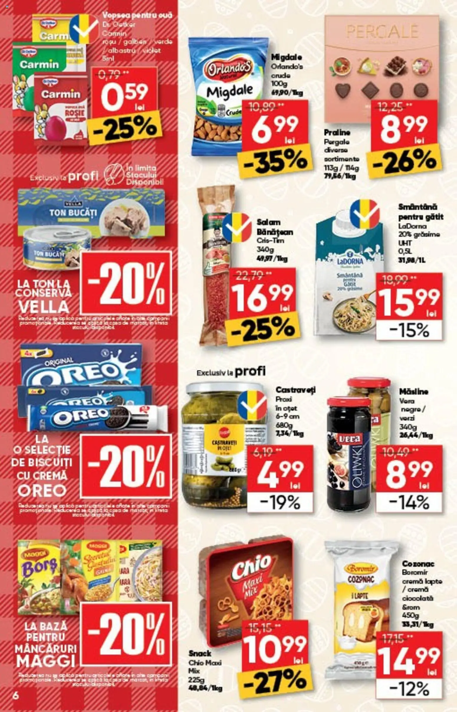 Noul catalog Profi – valabil de la 01.04.2026 | Pagină: 6 | Produse: Măsline, Ouă, Biscuiți, Castraveți