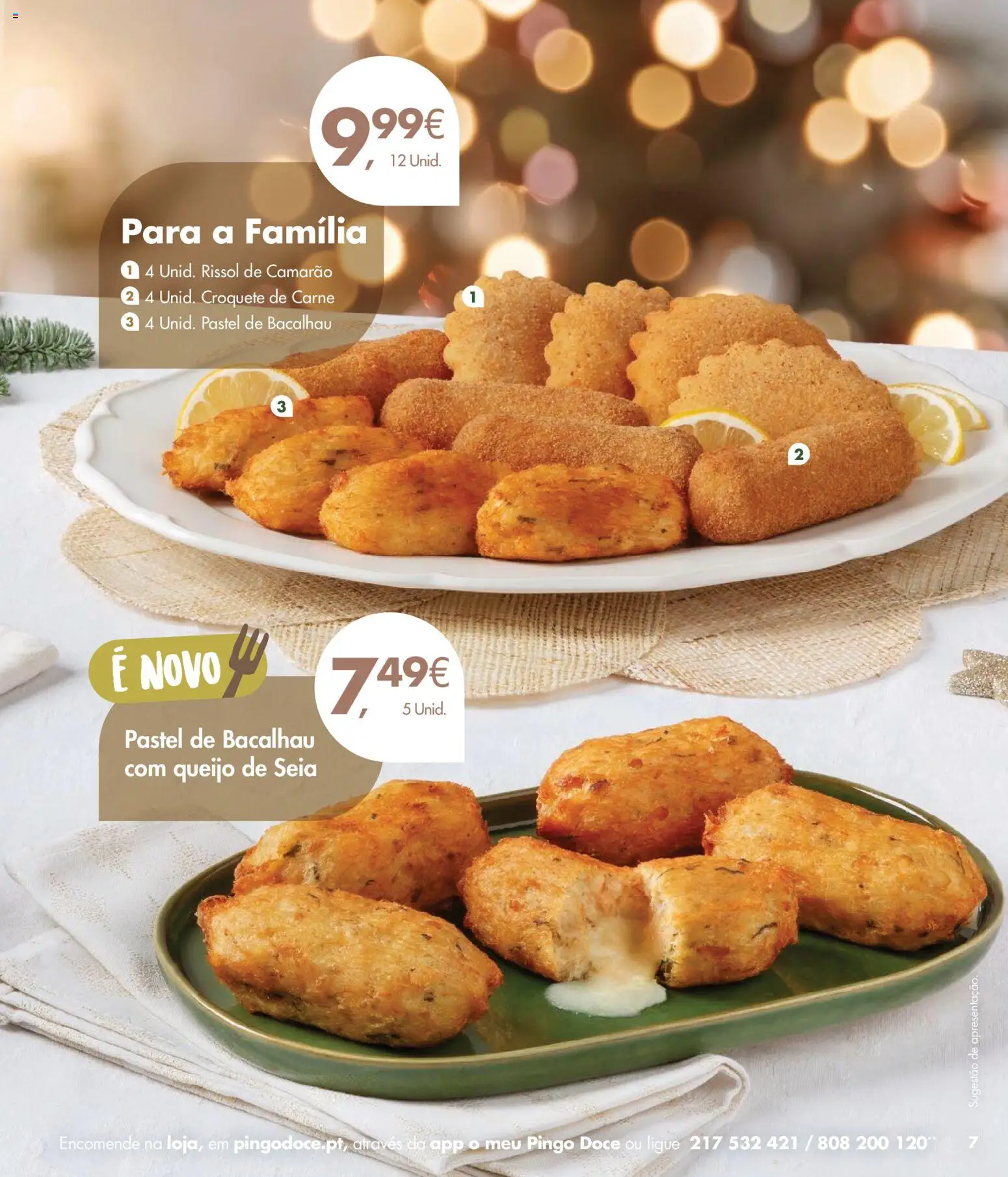 Pingo Doce Encomendas de Natal  │ válido de 19.11.2025 | Página: 7 | Produtos: Bacalhau, Camarão, Queijo, Carne