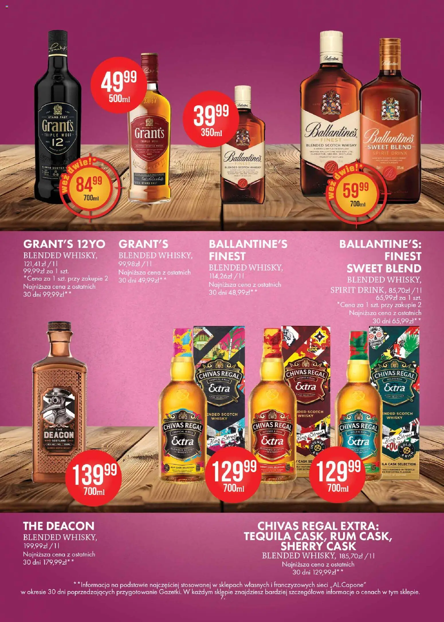 Al.Capone gazetka od 13.04.2026 | Strona: 7 | Produkty: Chivas Regal, Grant's, Tequila, Whisky