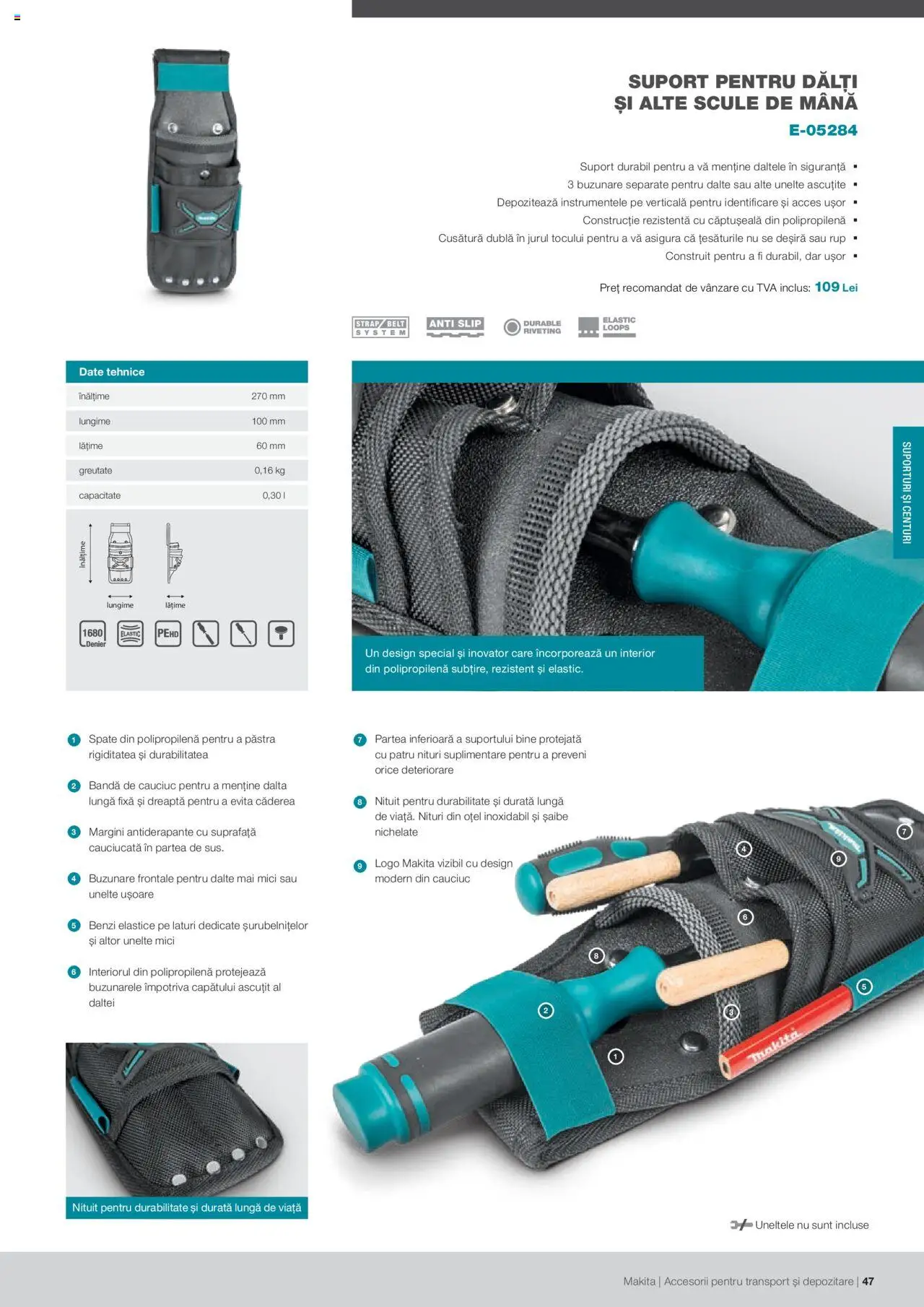 Makita catalog - Accesorii pentru transport si depozitare   – valabil de la 06.09.2021 | Pagină: 47