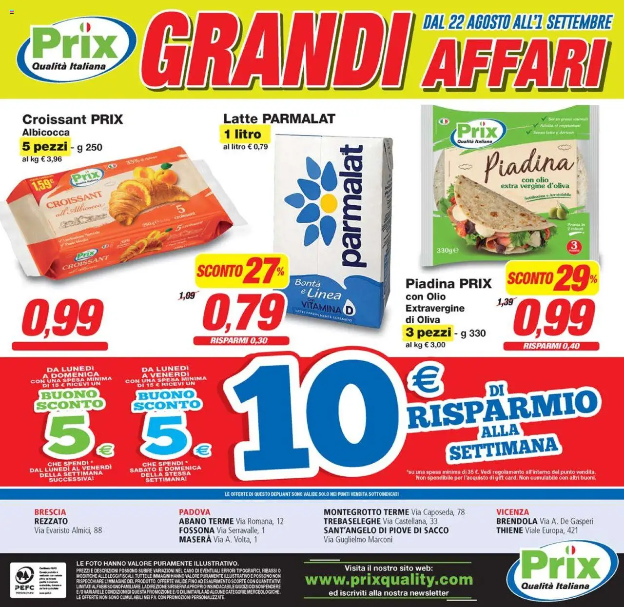 Volantino Prix del 22.08.2025 | Pagina: 16 | Prodotti: Olio, Olio extra vergine, Croissant, Latte parzialmente scremato