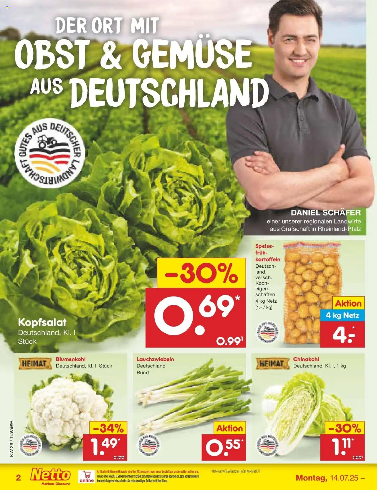 Netto Marken-Discount prospekt Calw-Stammheim	 - gültig ab dem 13.07.2025 | Seite: 36 | Produkte: Gemüse, Obst, Chinakohl, Blumenkohl