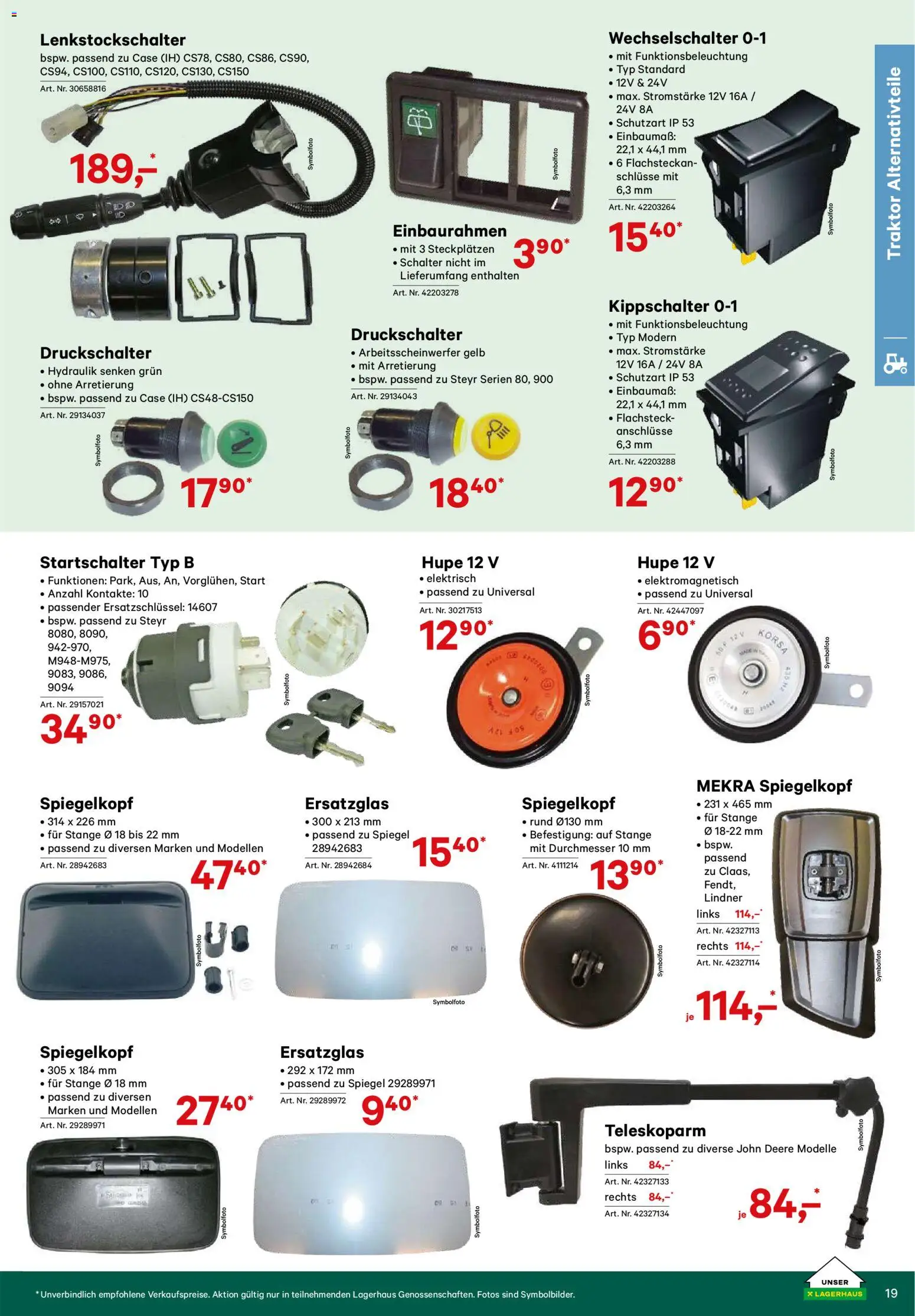 Lagerhaus Verschleißteile & Zubehör gültig ab 01.01.2026 | Seite: 19 | Produkte: Spiegel
