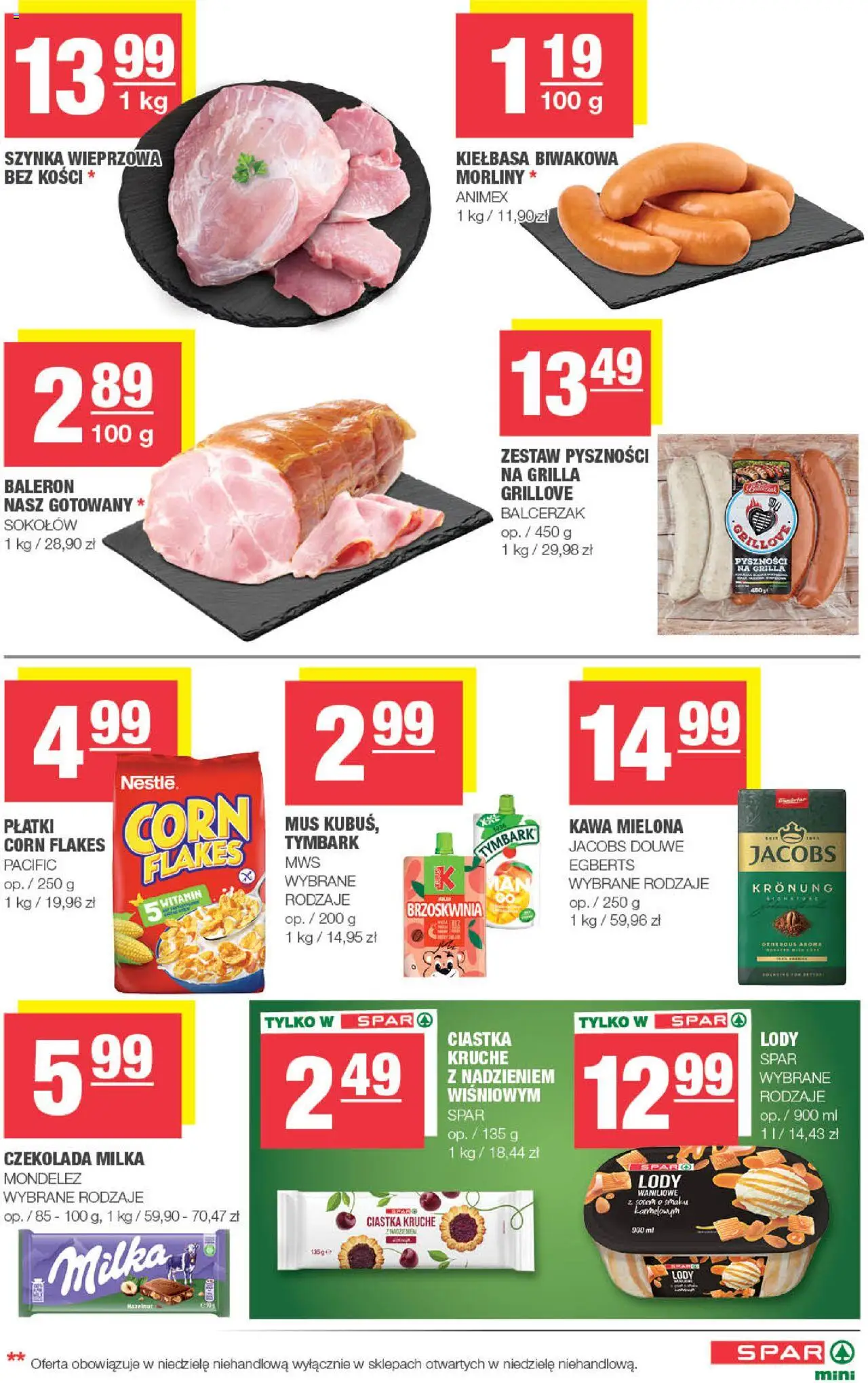 Spar Gazetka - Mini od 13.08.2025 | Strona: 3 | Produkty: Kiełbasa, Brzoskwinia, Kawa, Corn Flakes