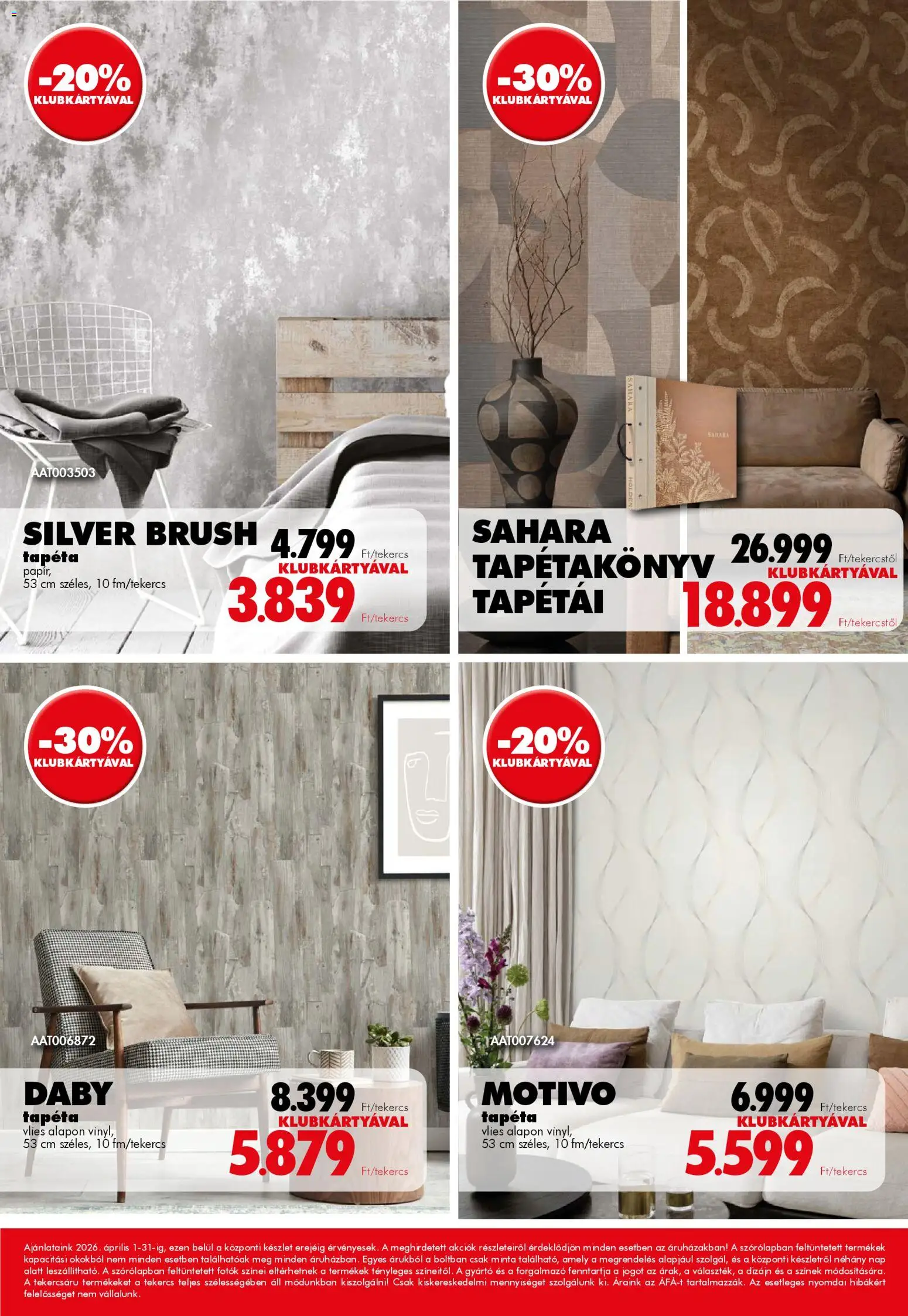 Diego akciós ujság - amely érvényes a következő dátumtól: 01.04.2026 | Oldal: 12 | Termékek: Tapéta