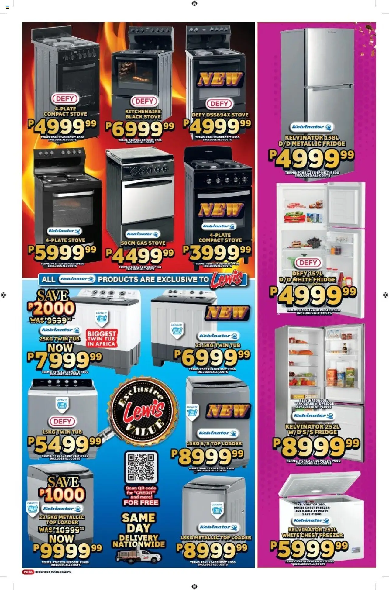 Lewis Stores - Botswana Brochure │ valid from 11.08.2025 | Page: 12 | Products: Freezer, Stove, Gas stove, Chest freezer