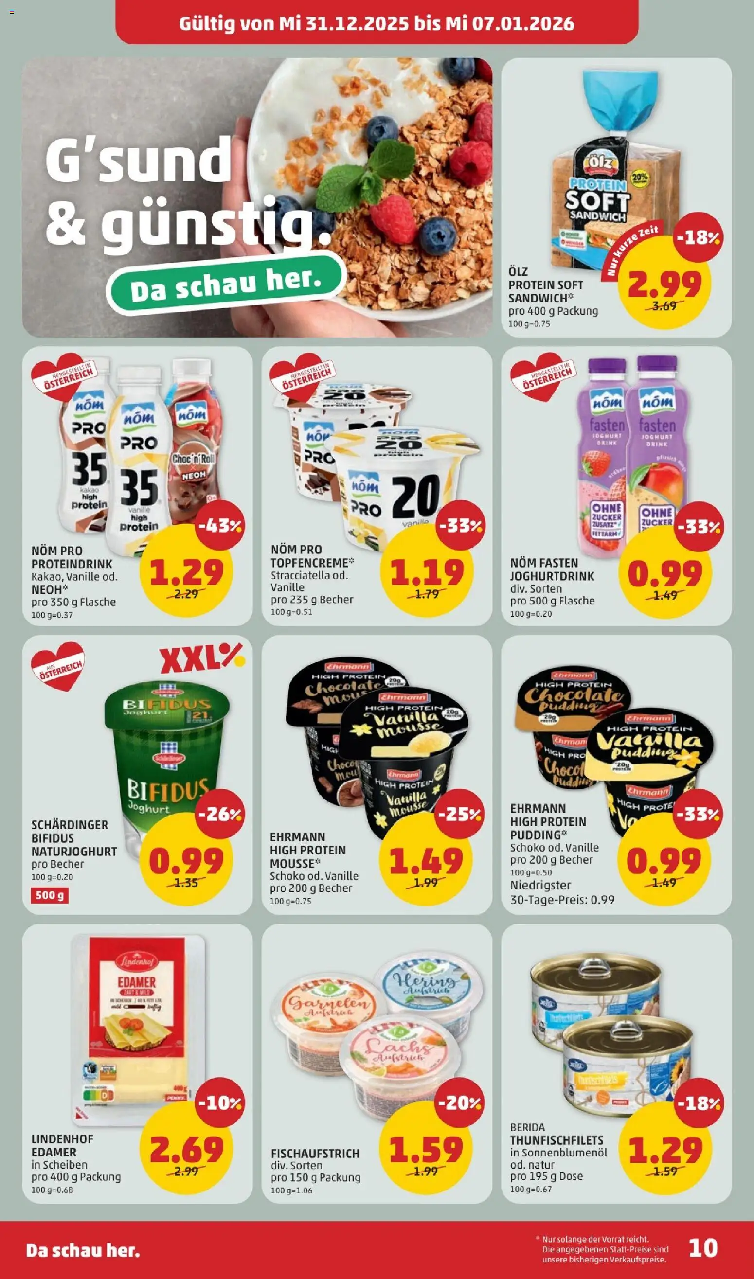 Penny Markt Flugblatt gültig ab 31.12.2025 | Seite: 10 | Produkte: Zucker, Pfirsich, Joghurt