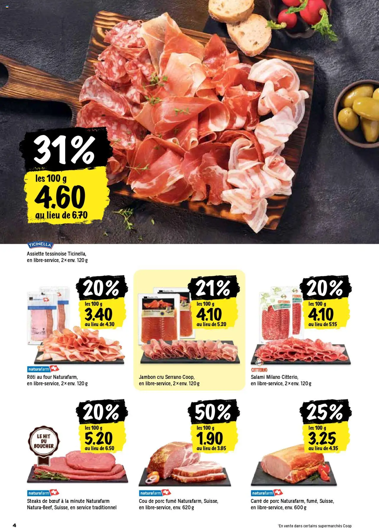 Coop - Les actions de la semaine – gültig ab 09.10.2025 | Seite: 4 | Produkte: Salami