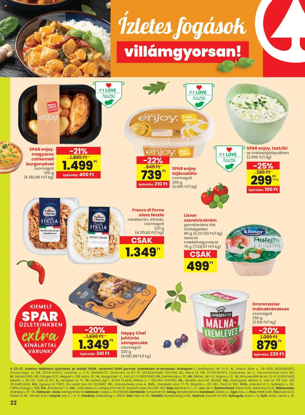 Spar akciós ujság - amely érvényes a következő dátumtól: 21.08.2025 | Oldal: 3 | Termékek: Málna, Szendvicskrém, Tészta, Csirkemell