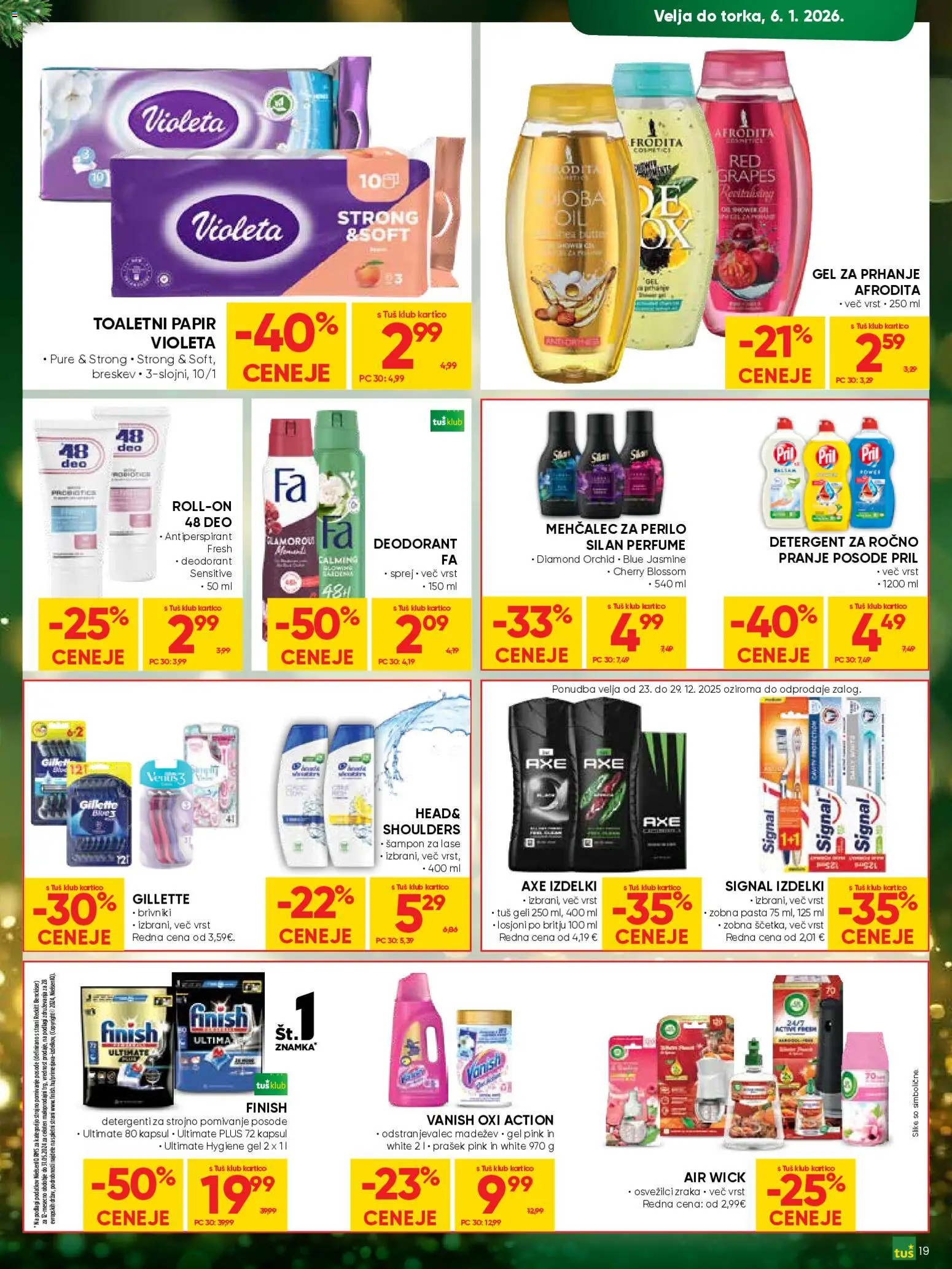 Novi Tuš katalog ponudbe – veljaven od 23.12.2025 | Stran: 19 | Izdelki: Gel za prhanje, Mehčalec, Deodorant, Mehcalec za perilo
