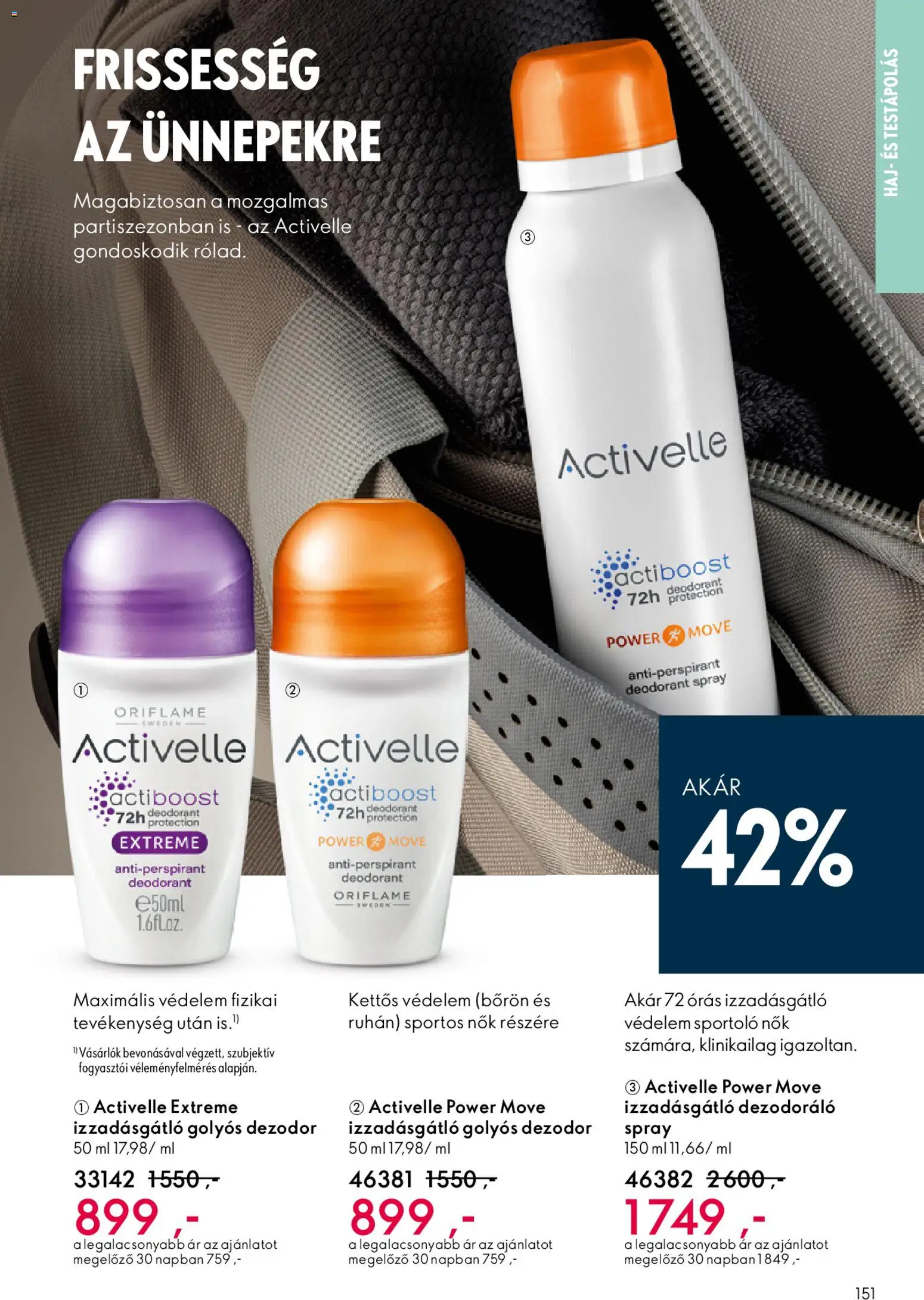 Oriflame akciós ujság - amely érvényes a következő dátumtól: 03.12.2025 | Oldal: 151 | Termékek: Dezodor, Izzadásgátló