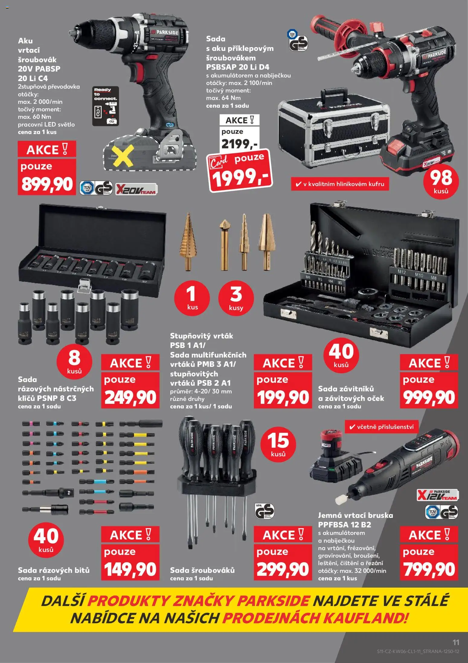 Kaufland leták - Chomutov od 04.02.2026 | Strana: 11 | Produkty: Bruska, Sada závitníků, LED, LED světlo