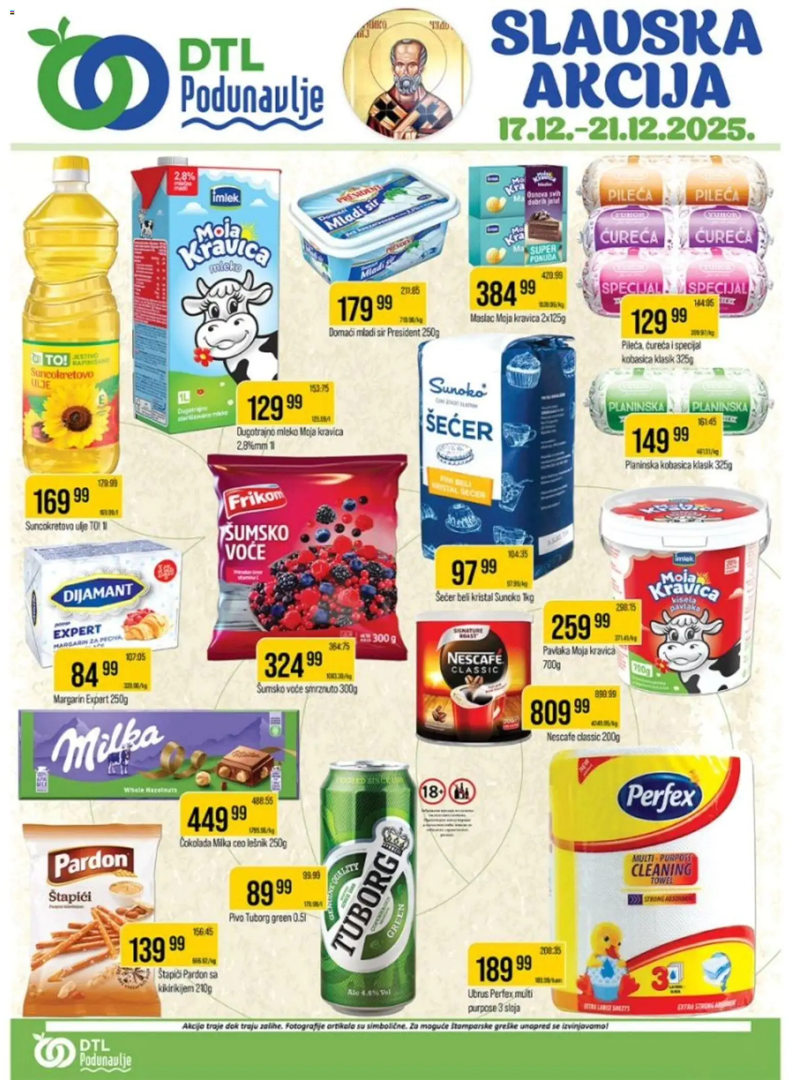 Podunavlje katalog - važi od 17.12.2025 | Strana: 1 | Proizvode: Mladi sir, Lešnik, Moja kravica, Ulje