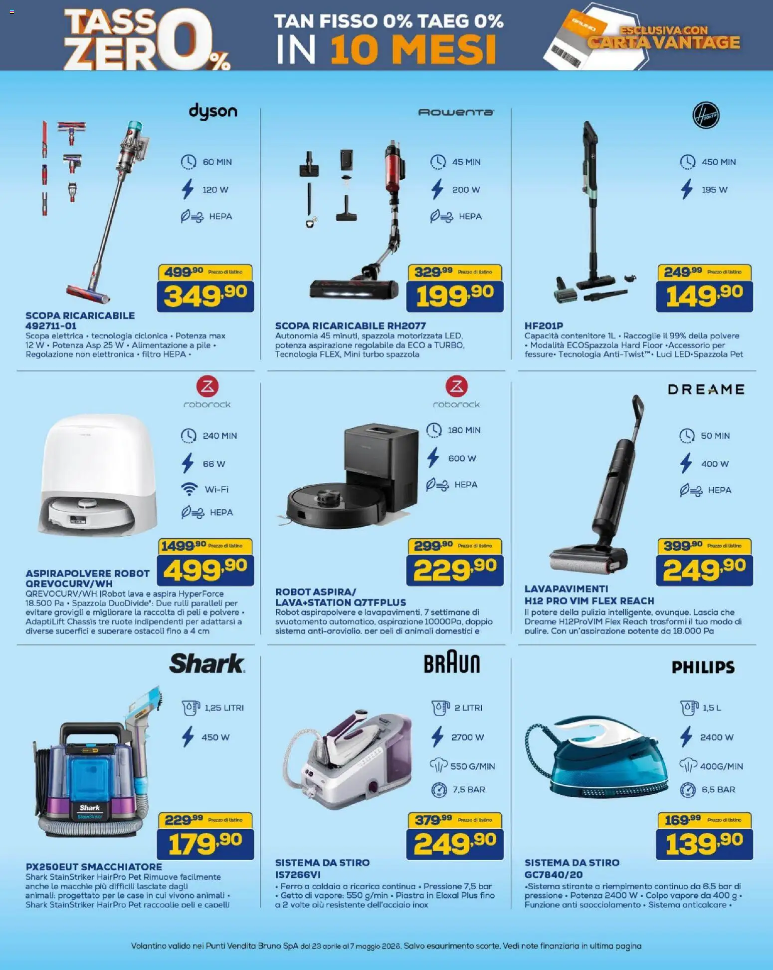 Volantino BRUNO del 23.04.2026 | Pagina: 22 | Prodotti: Smacchiatore, Caldaia, Anticalcare, Dyson