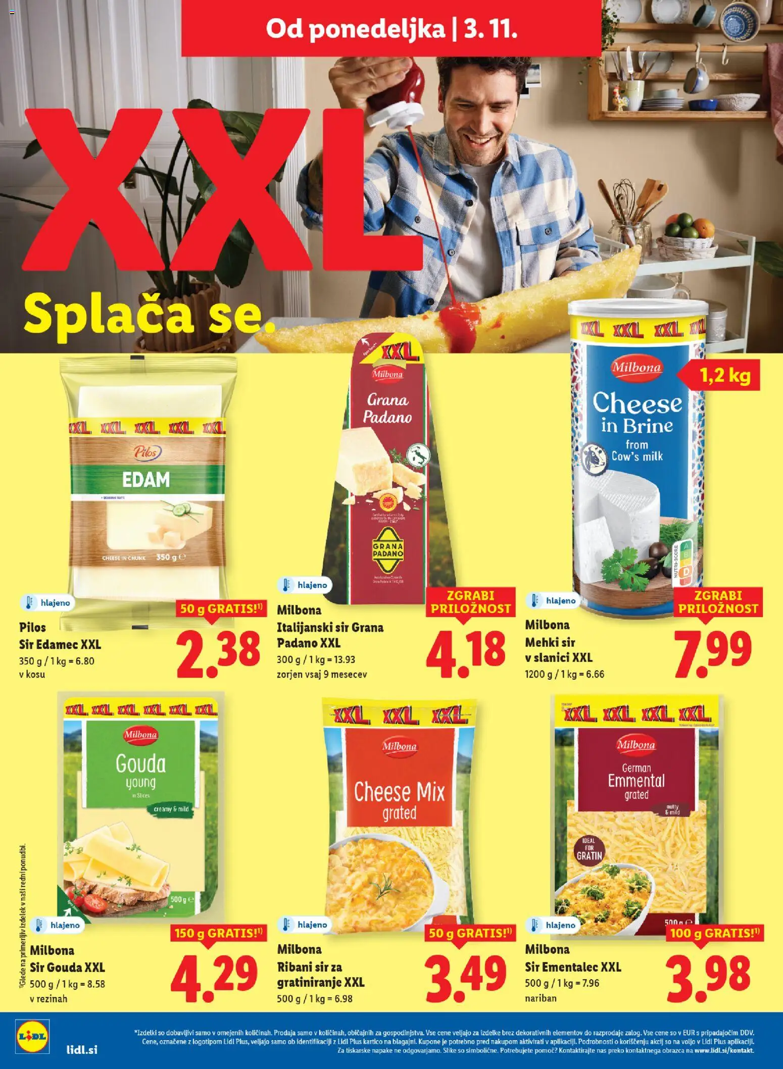 Novi Lidl katalog ponudbe – veljaven od 29.10.2025 | Stran: 44 | Izdelki: Edamec, Ementalec, Sir