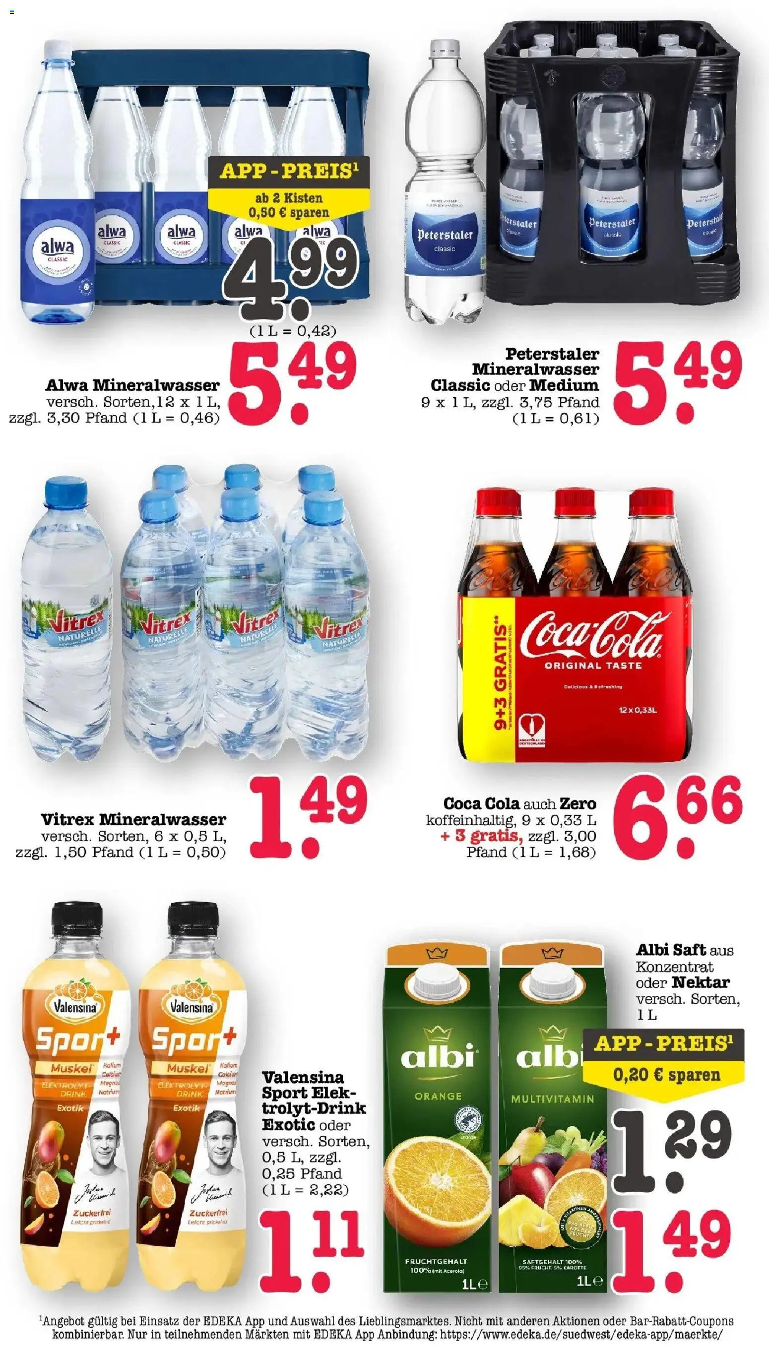 Edeka prospekt Bühlertal	 – gültig ab 05.04.2026 | Seite: 49 | Produkte: Cola, Mineralwasser, Saft, Karotte